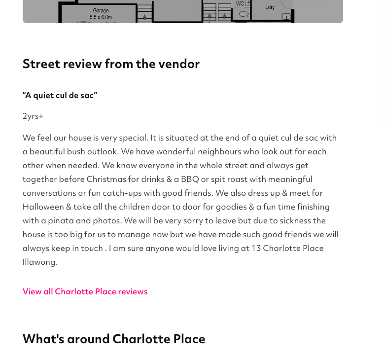 Vendor street review example