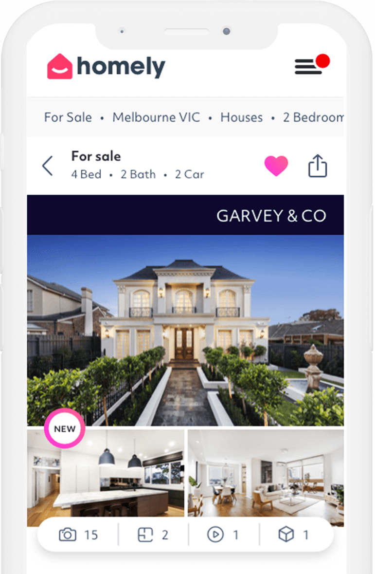 Homely mobile app view