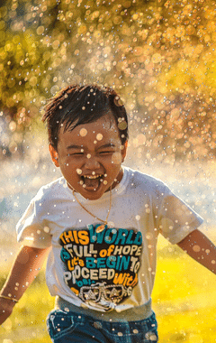 Kid running around outside