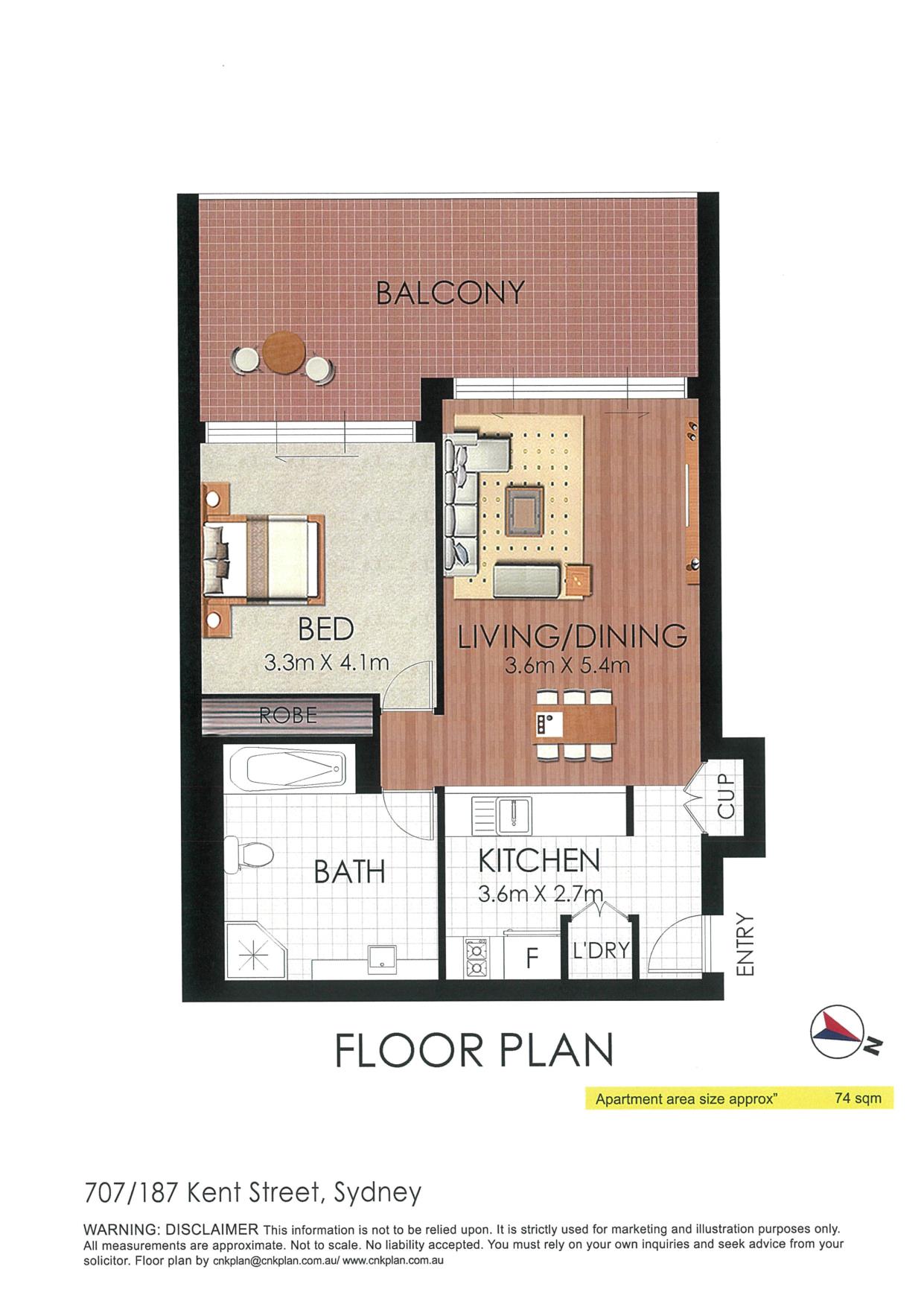 Floorplan of Homely apartment listing, 707/187 Kent Street, Millers Point NSW 2000