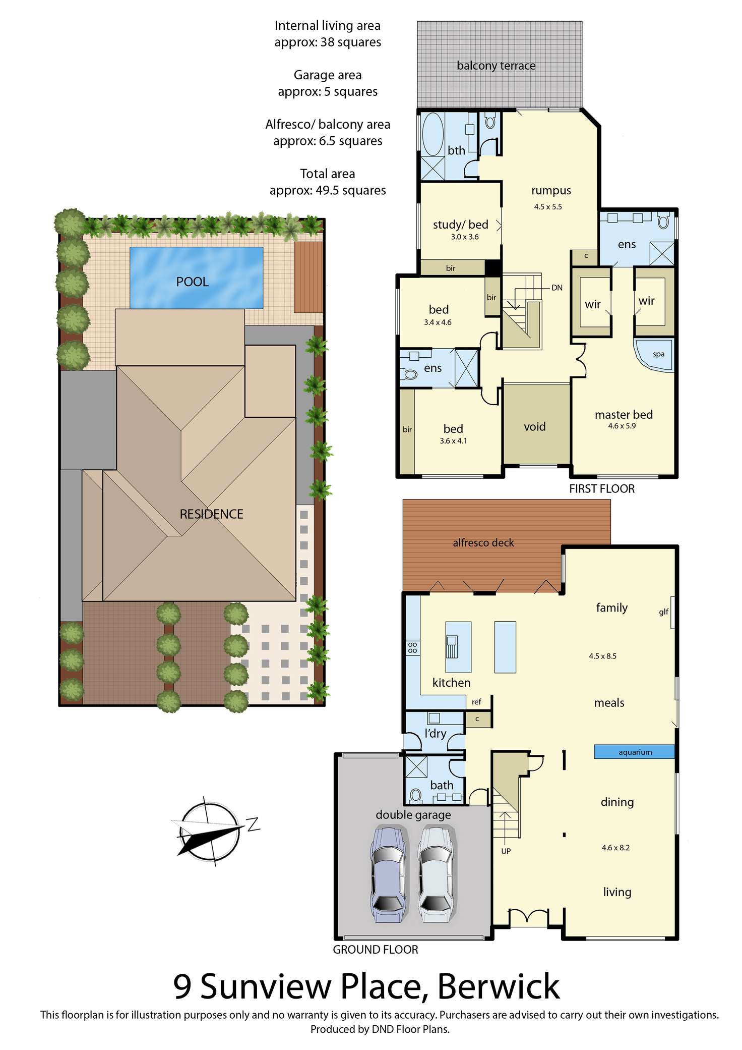 Floorplan of Homely house listing, 9 Sunview Place, Berwick VIC 3806