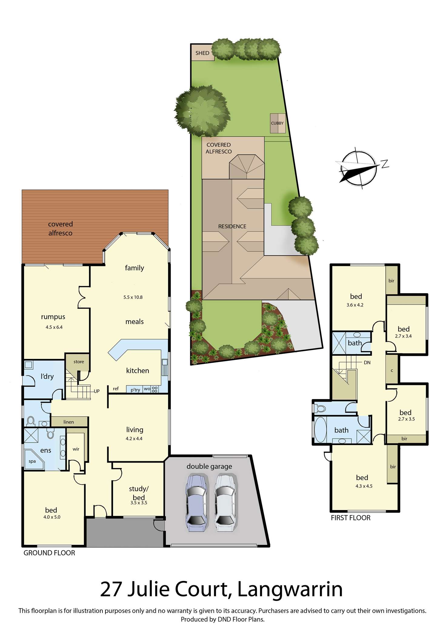 Floorplan of Homely house listing, 27 Julie Court, Langwarrin VIC 3910