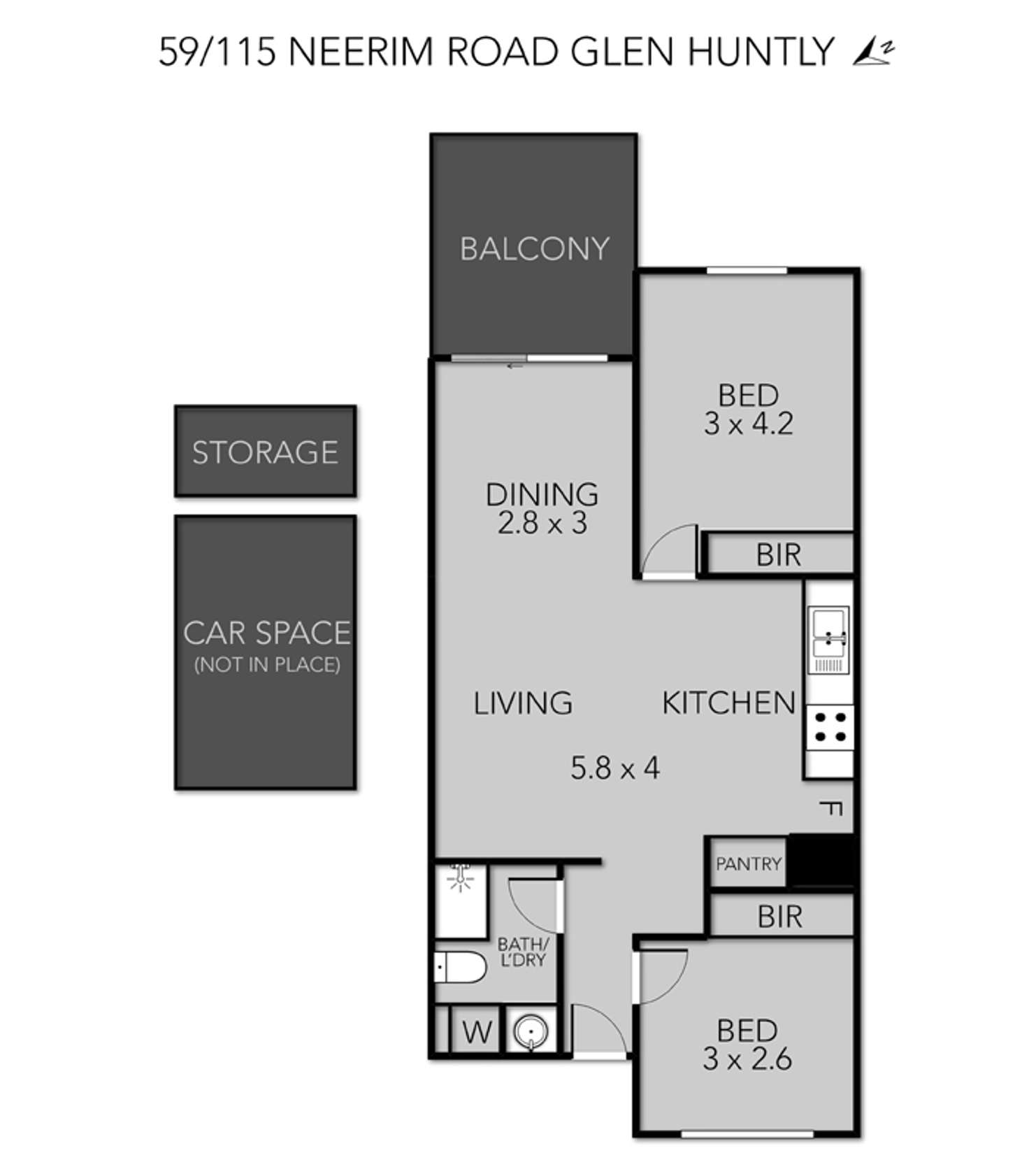 Floorplan of Homely apartment listing, 59/115 Neerim Road, Glen Huntly VIC 3163