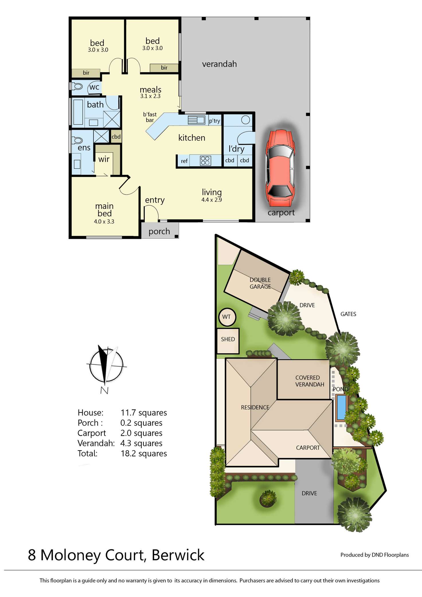 Floorplan of Homely house listing, 8 Moloney Court, Berwick VIC 3806