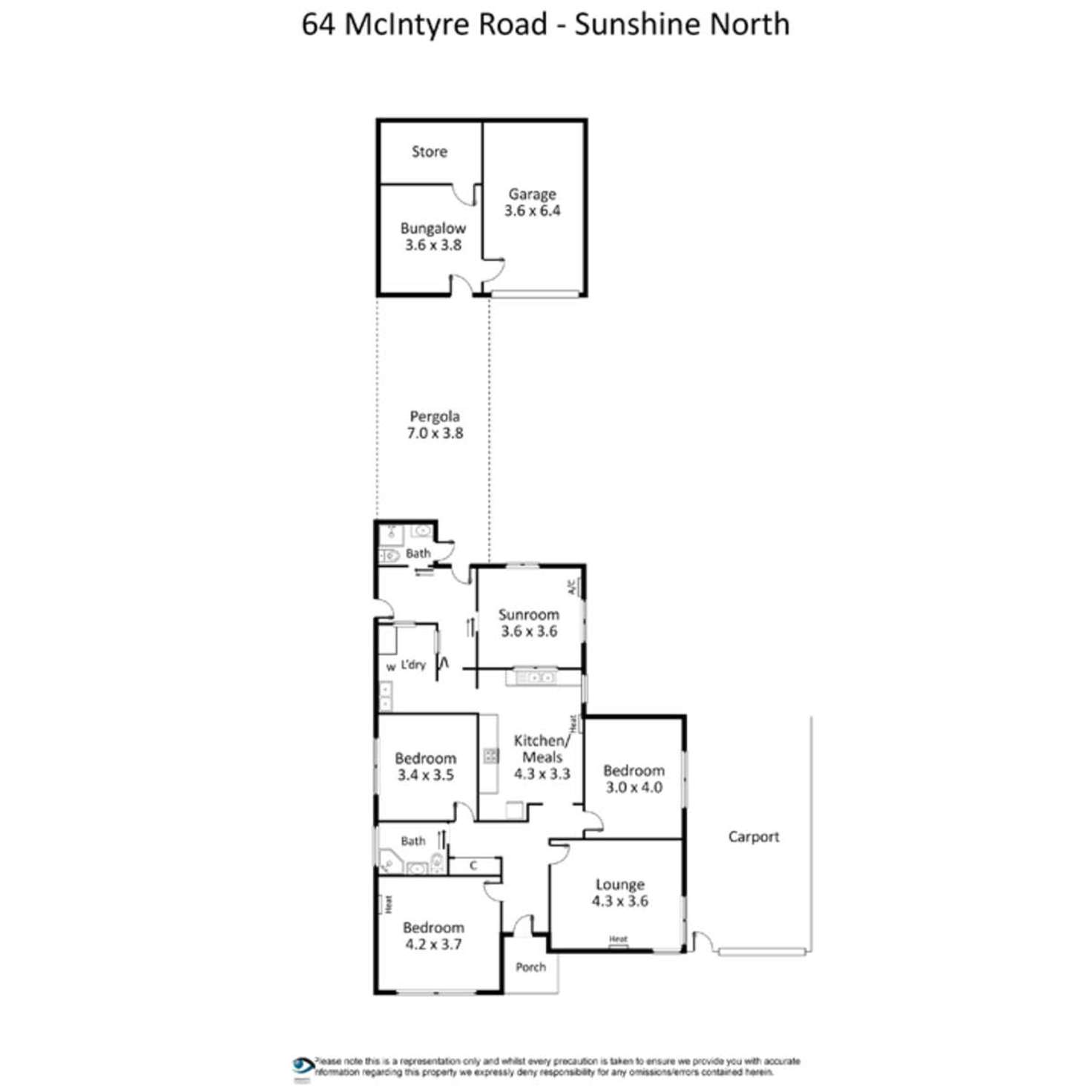 Floorplan of Homely house listing, 64 Mcintyre Road, Sunshine North VIC 3020