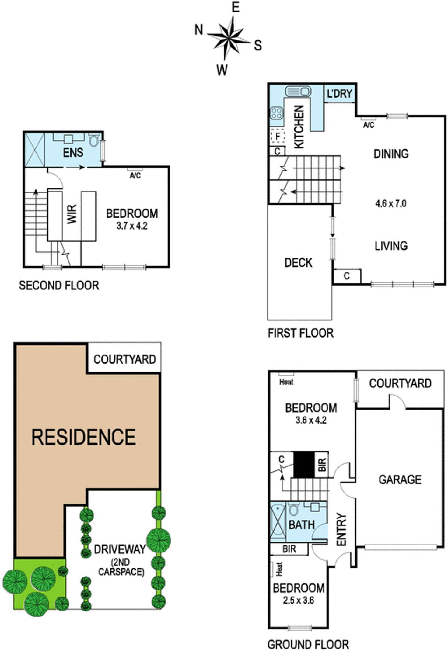 Floorplan of Homely townhouse listing, 6 Ivory Way, Brunswick East VIC 3057