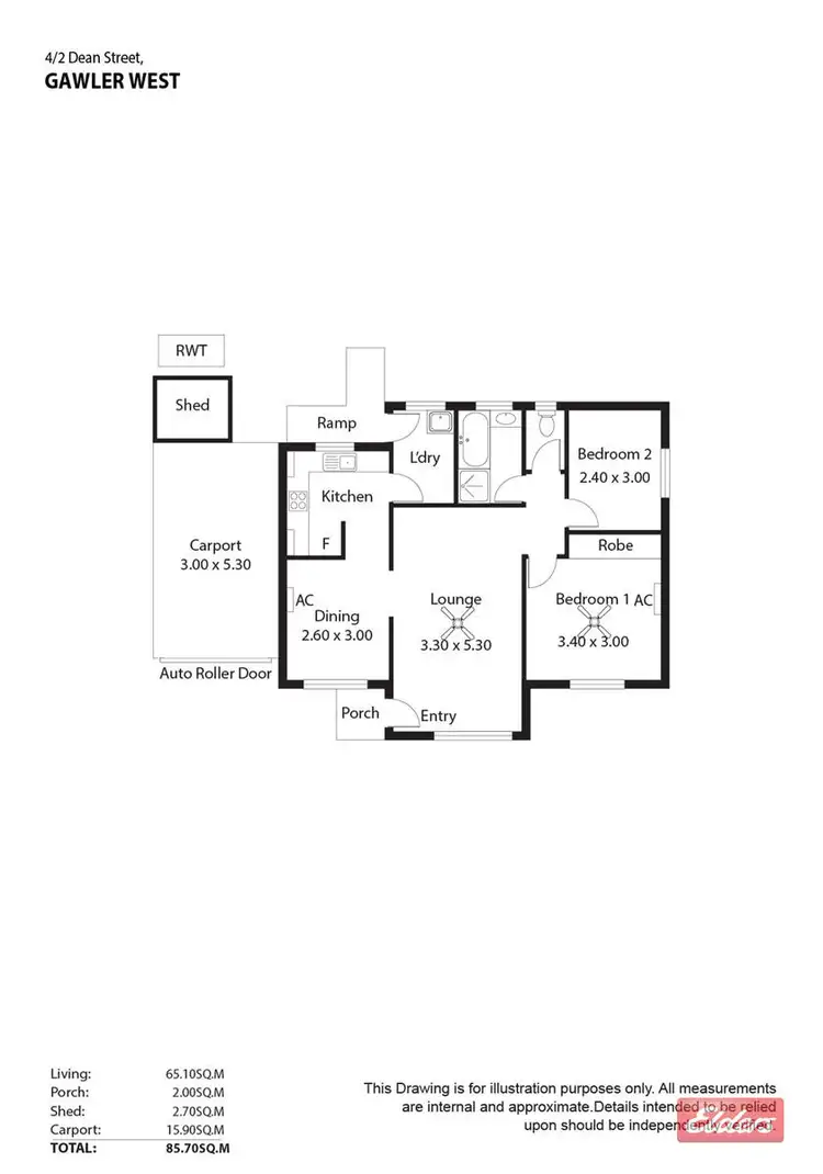 Floorplan of Homely house listing, Unit 4/2 Dean Street, Gawler West SA 5118