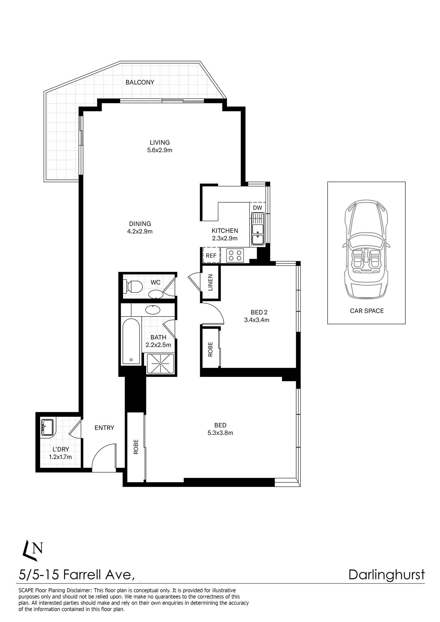 Floorplan of Homely apartment listing, 5/5-15 Farrell Avenue, Darlinghurst NSW 2010