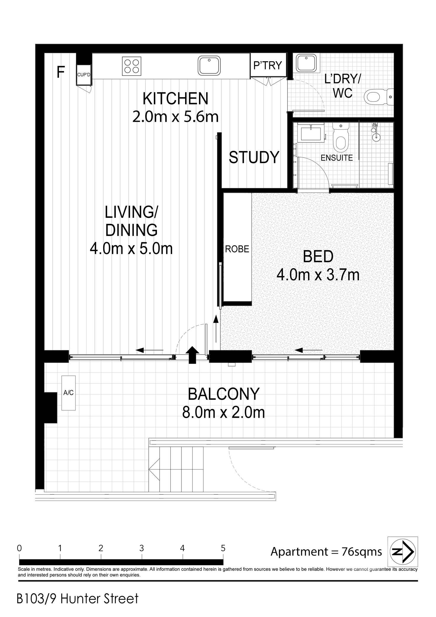 Floorplan of Homely apartment listing, B103/9 Hunter Street, Waterloo NSW 2017