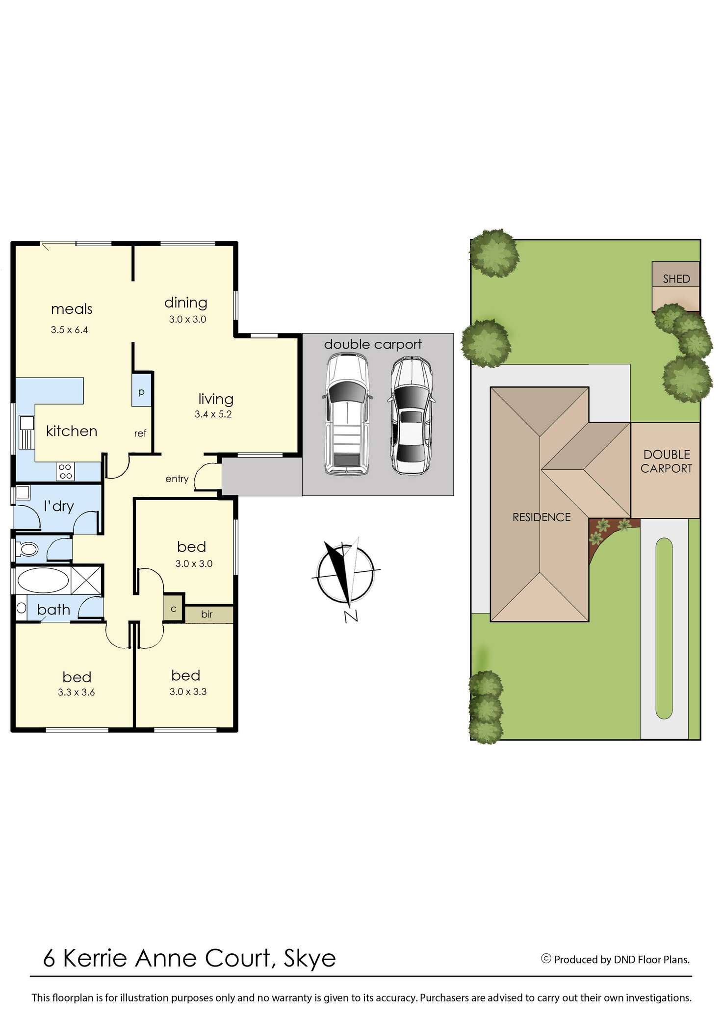 Floorplan of Homely house listing, 6 Kerrie Anne Court, Skye VIC 3977