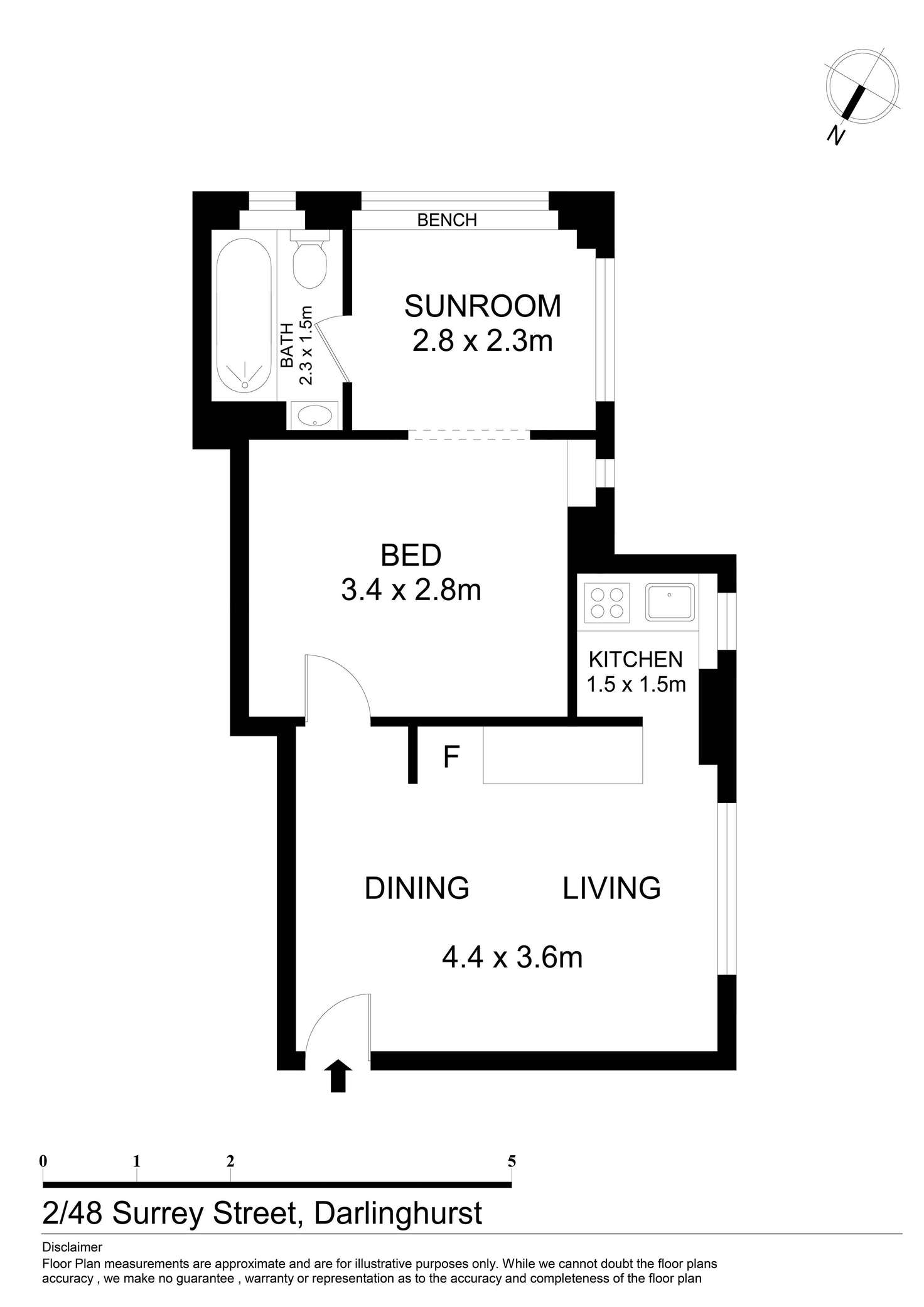 Floorplan of Homely apartment listing, 2/48 Surrey Street, Darlinghurst NSW 2010