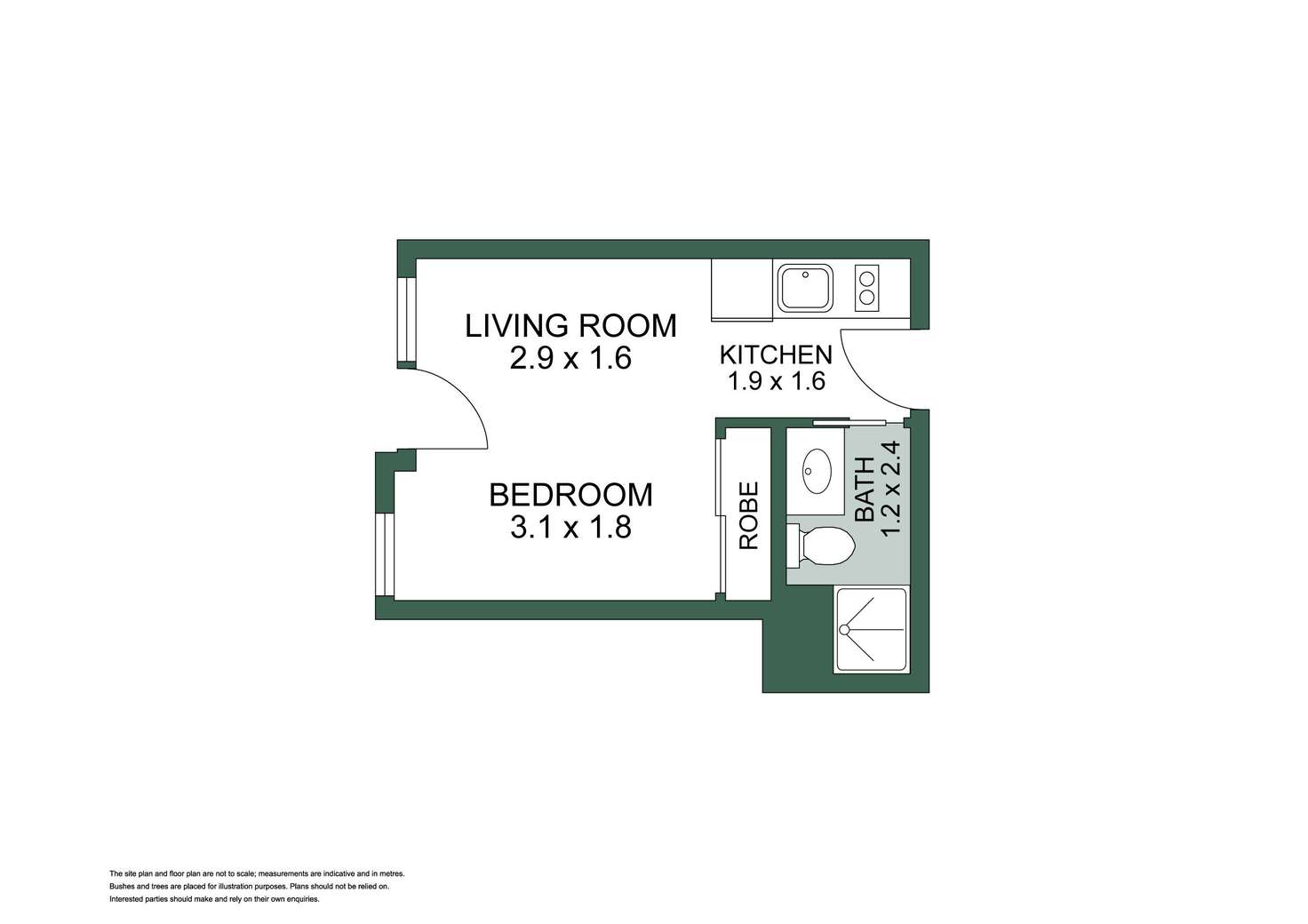 Floorplan of Homely studio listing, 715/488 Swanston Street, Carlton VIC 3053