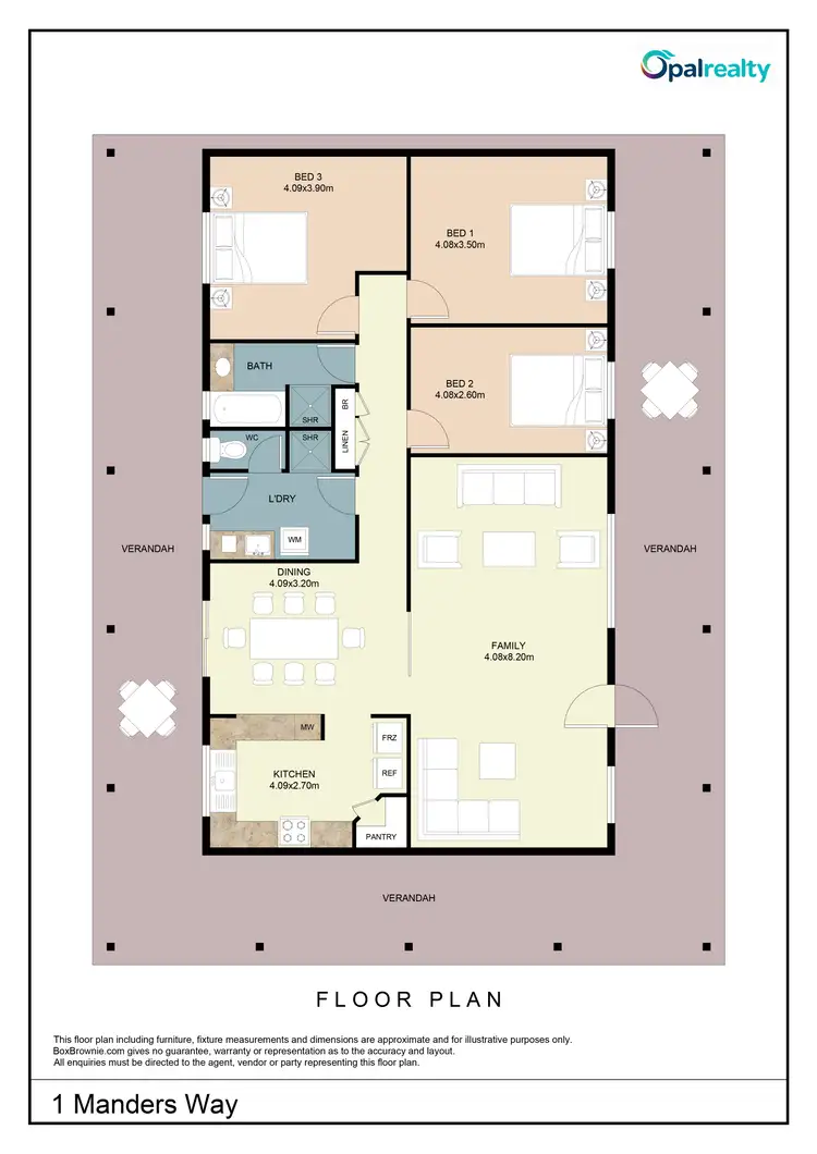 Floorplan of Homely house listing, 1 Manders Way, Singleton WA 6175
