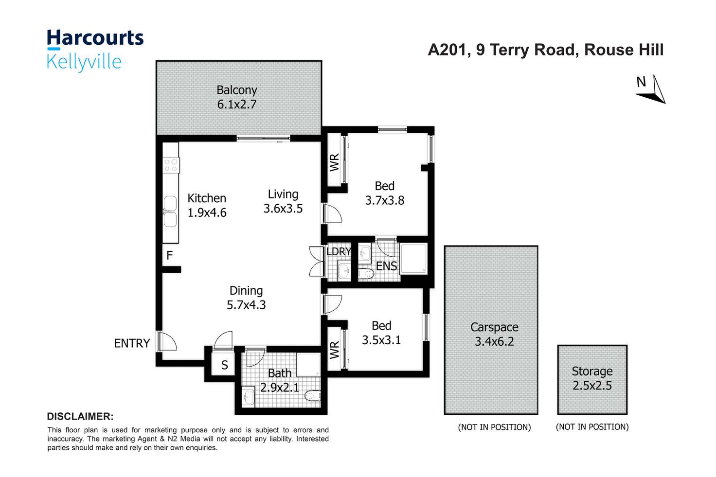 Floorplan of Homely apartment listing, A201/9 Terry Road, Rouse Hill NSW 2155