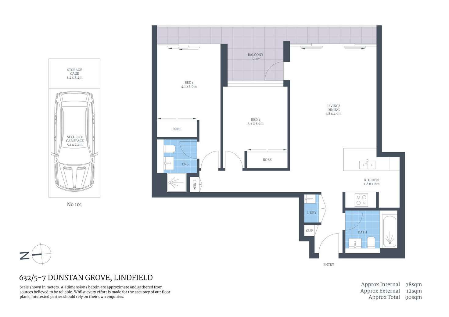 Floorplan of Homely apartment listing, 632/5 Dunstan Grove, Lindfield NSW 2070