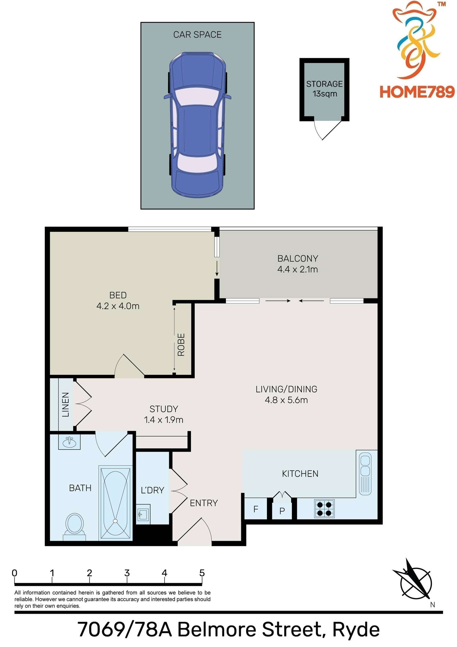 Floorplan of Homely apartment listing, 7069/78A Belmore Street, Ryde NSW 2112