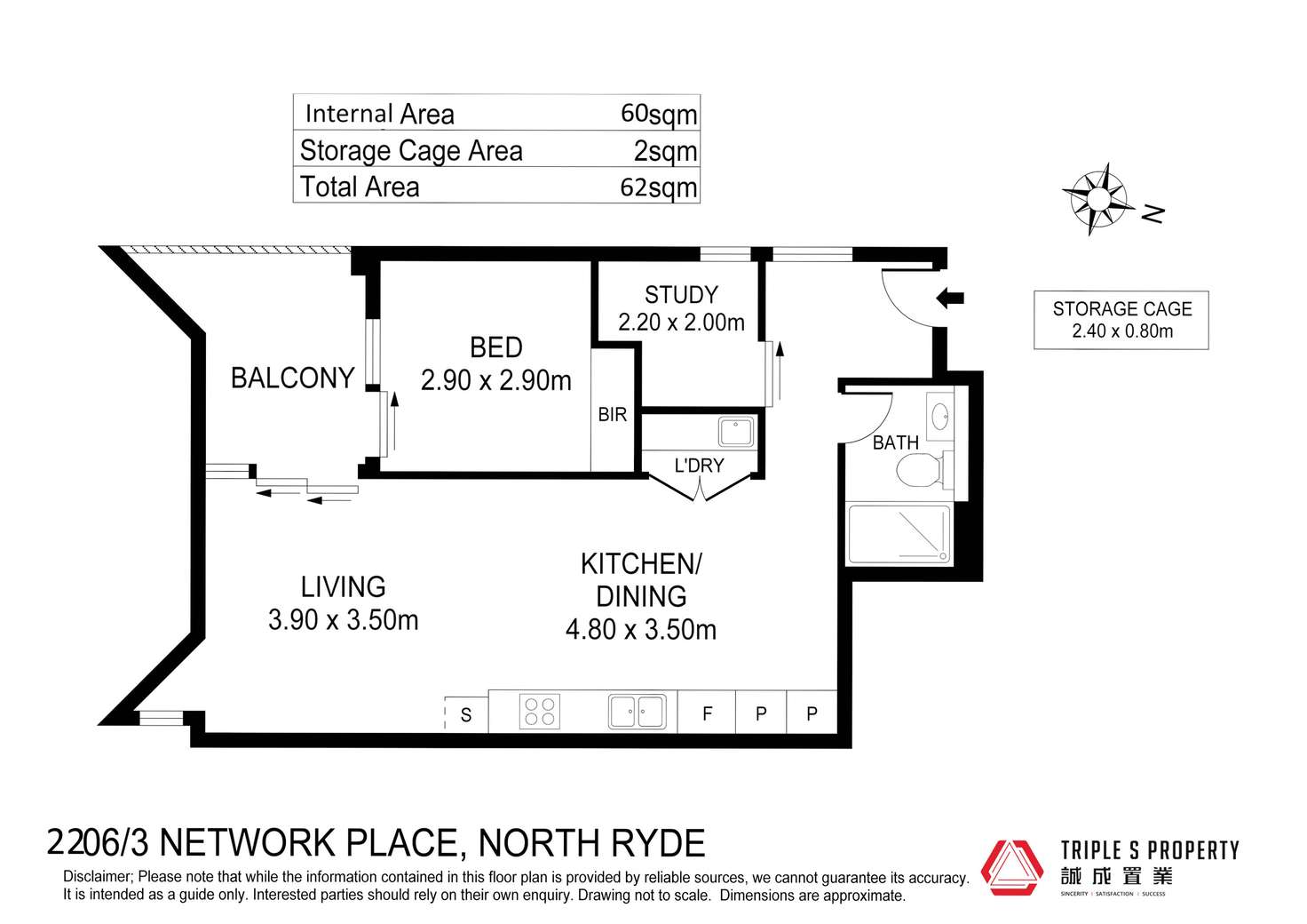 Floorplan of Homely apartment listing, 2206/3 Network Place, North Ryde NSW 2113