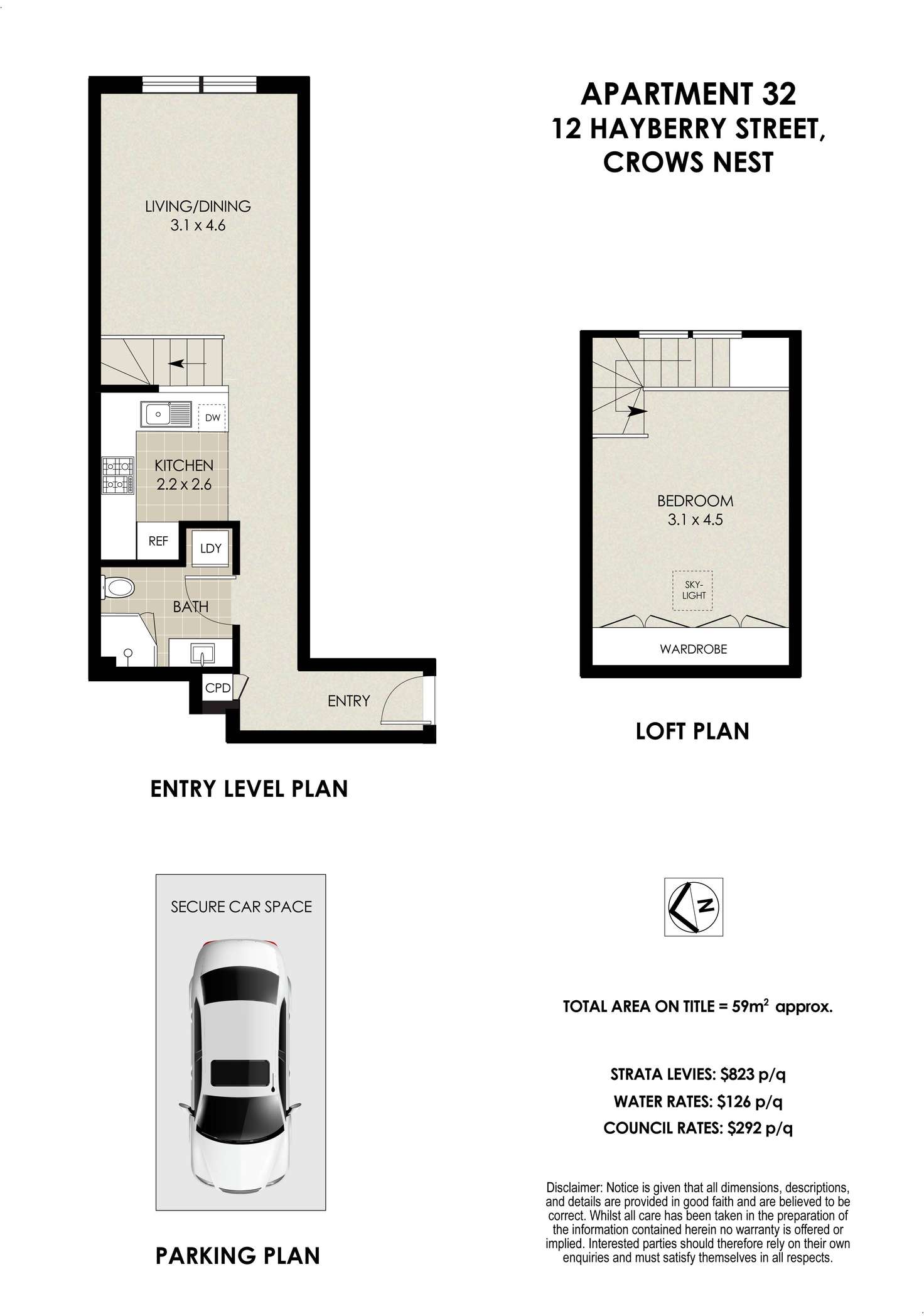 Floorplan of Homely apartment listing, 32/12 Hayberry Street, Crows Nest NSW 2065
