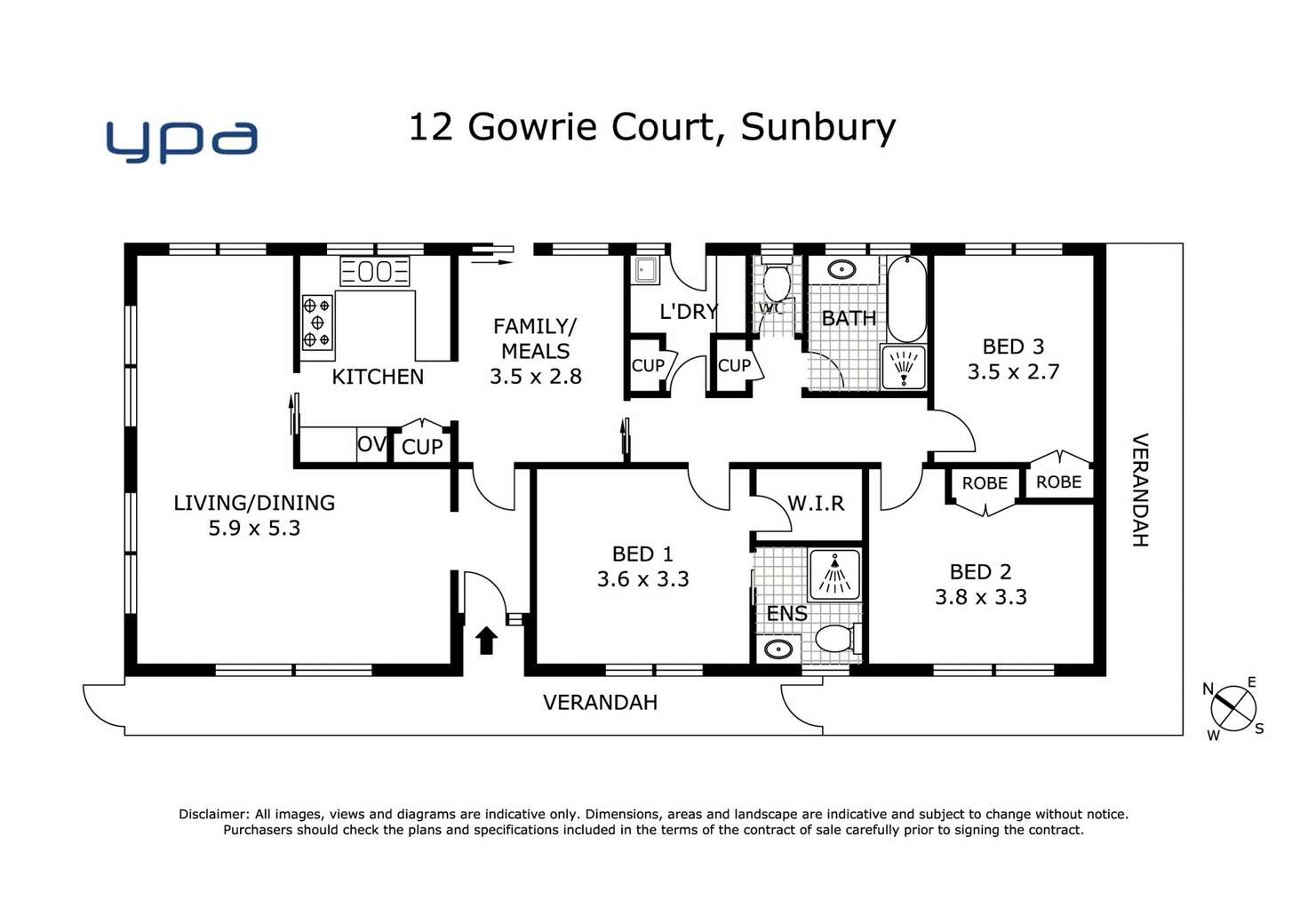 Floorplan of Homely house listing, 12 Gowrie Court, Sunbury VIC 3429