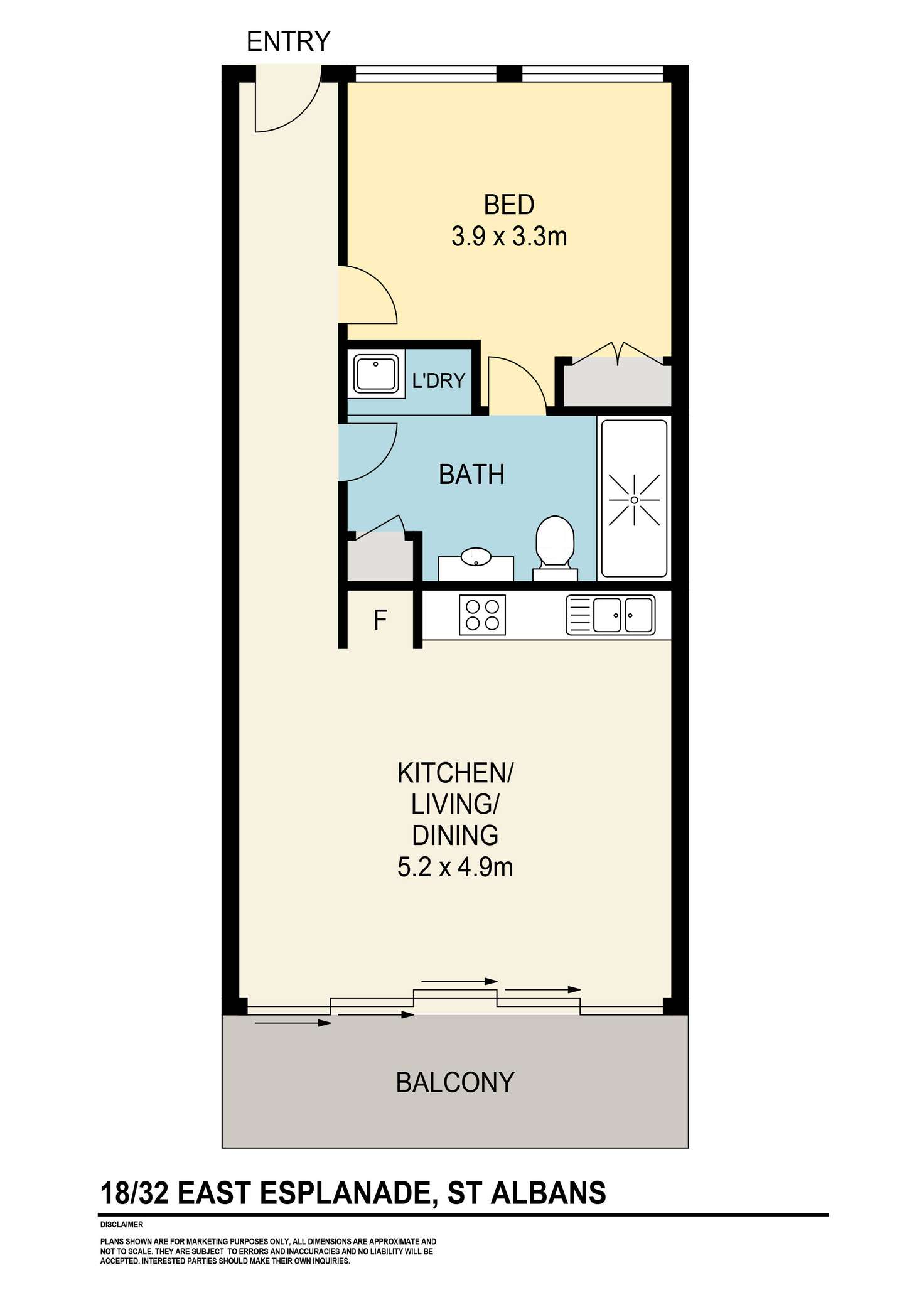 Floorplan of Homely unit listing, 18/32 East Esplanade, St Albans VIC 3021