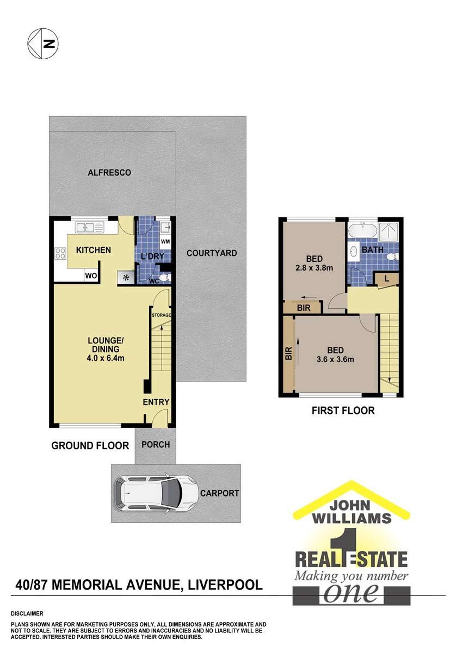 Floorplan of Homely townhouse listing, 40/87 Memorial Avenue, Liverpool NSW 2170