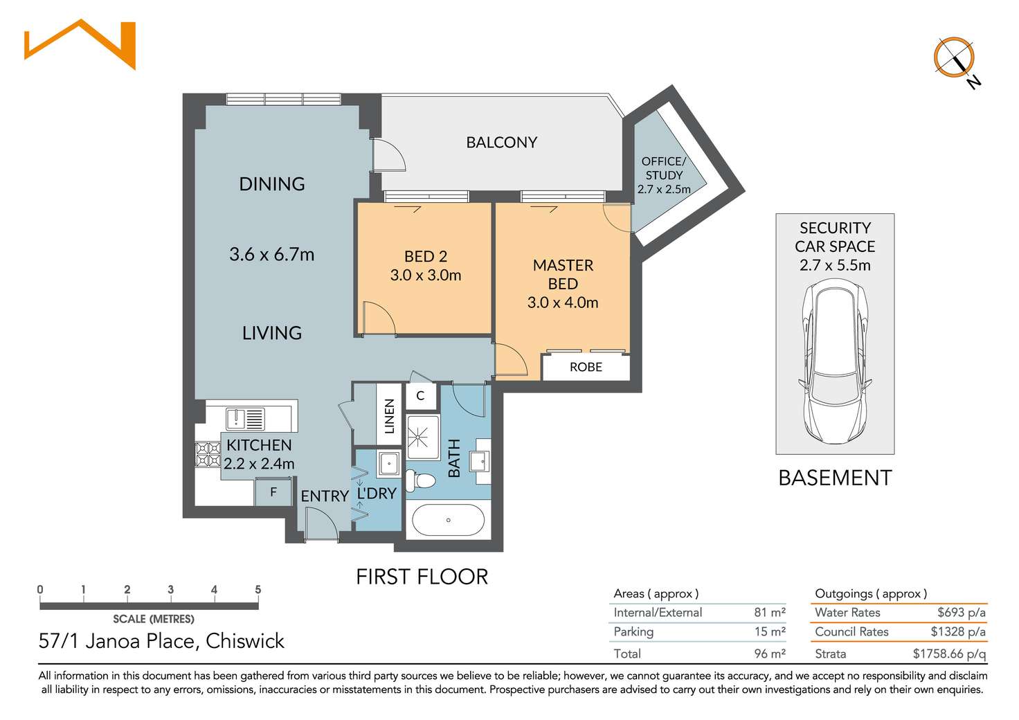 Floorplan of Homely unit listing, 57/1 Janoa Place, Chiswick NSW 2046