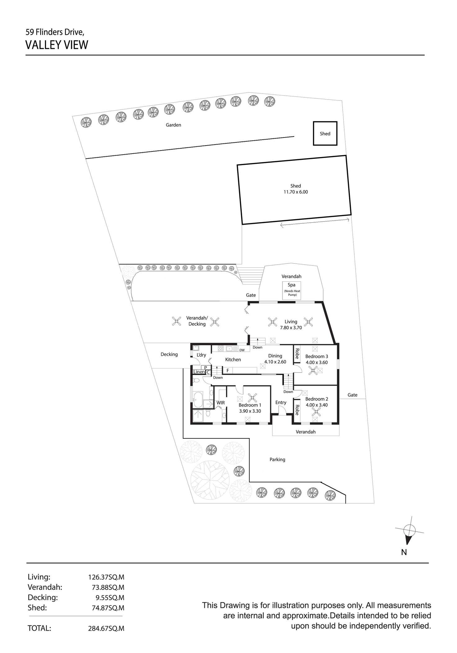 Floorplan of Homely house listing, 59 Flinders Drive, Valley View SA 5093