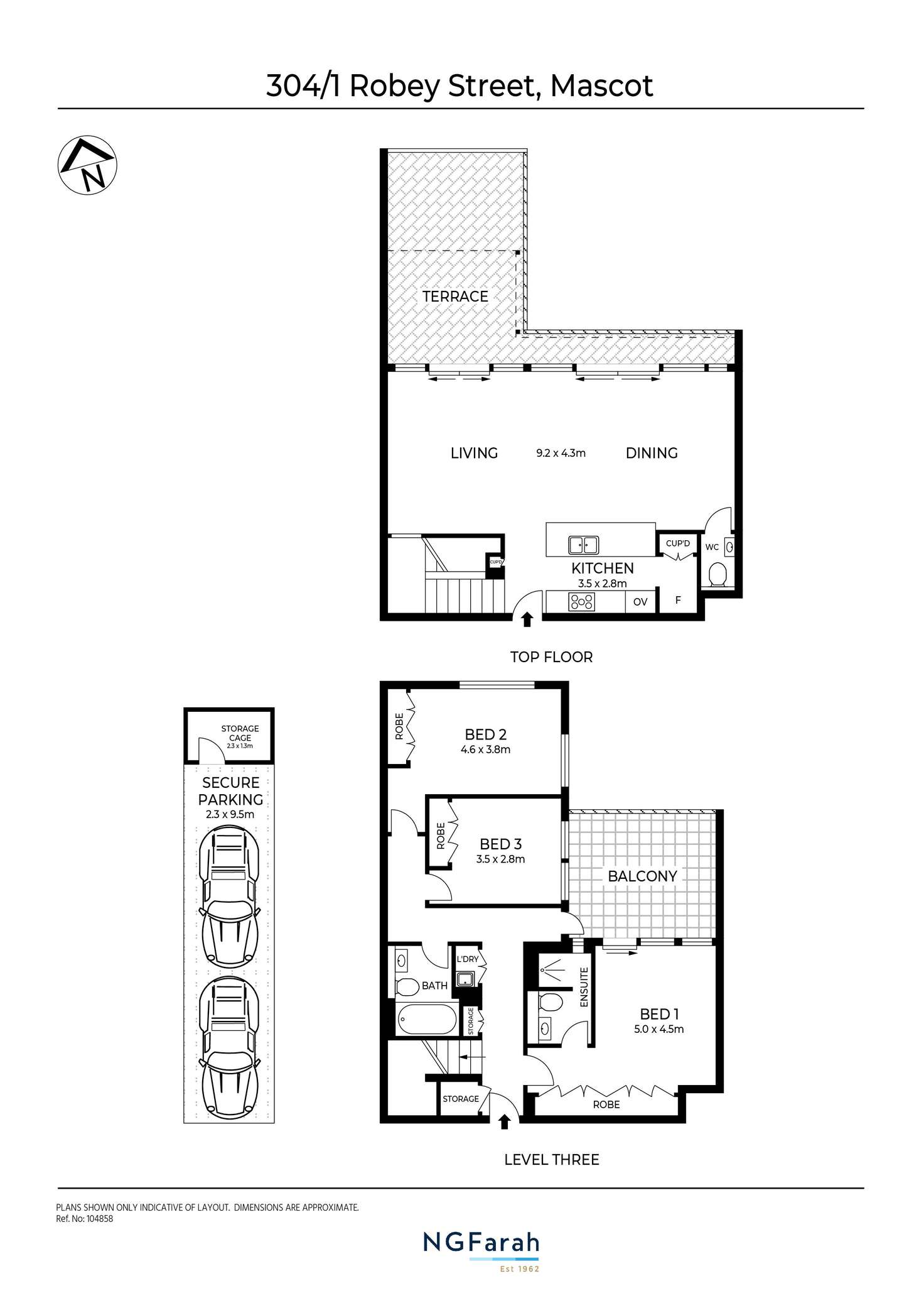 Floorplan of Homely apartment listing, 304/1 Robey Street, Mascot NSW 2020