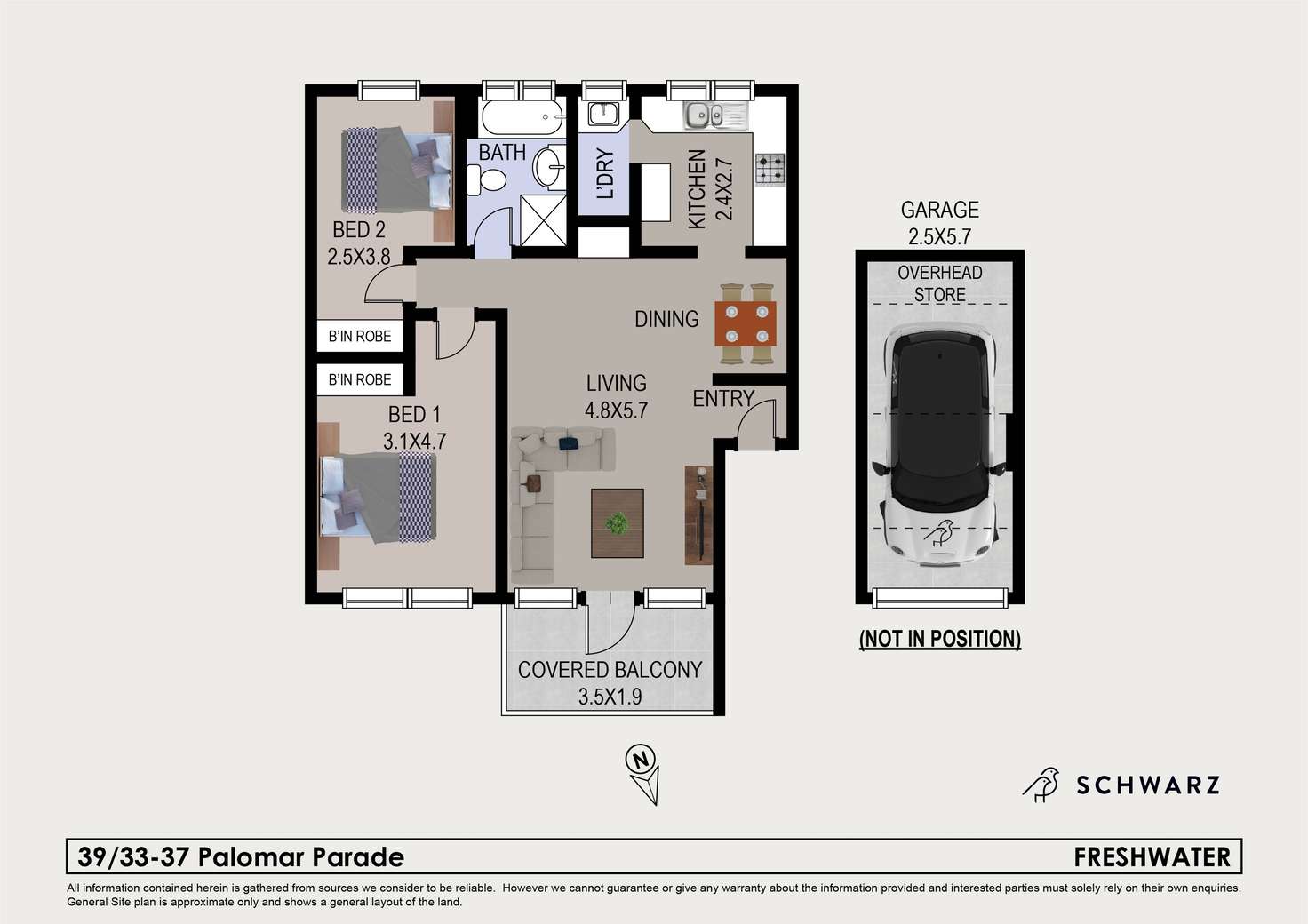 Floorplan of Homely apartment listing, 39/33 Palomar Parade, Freshwater NSW 2096