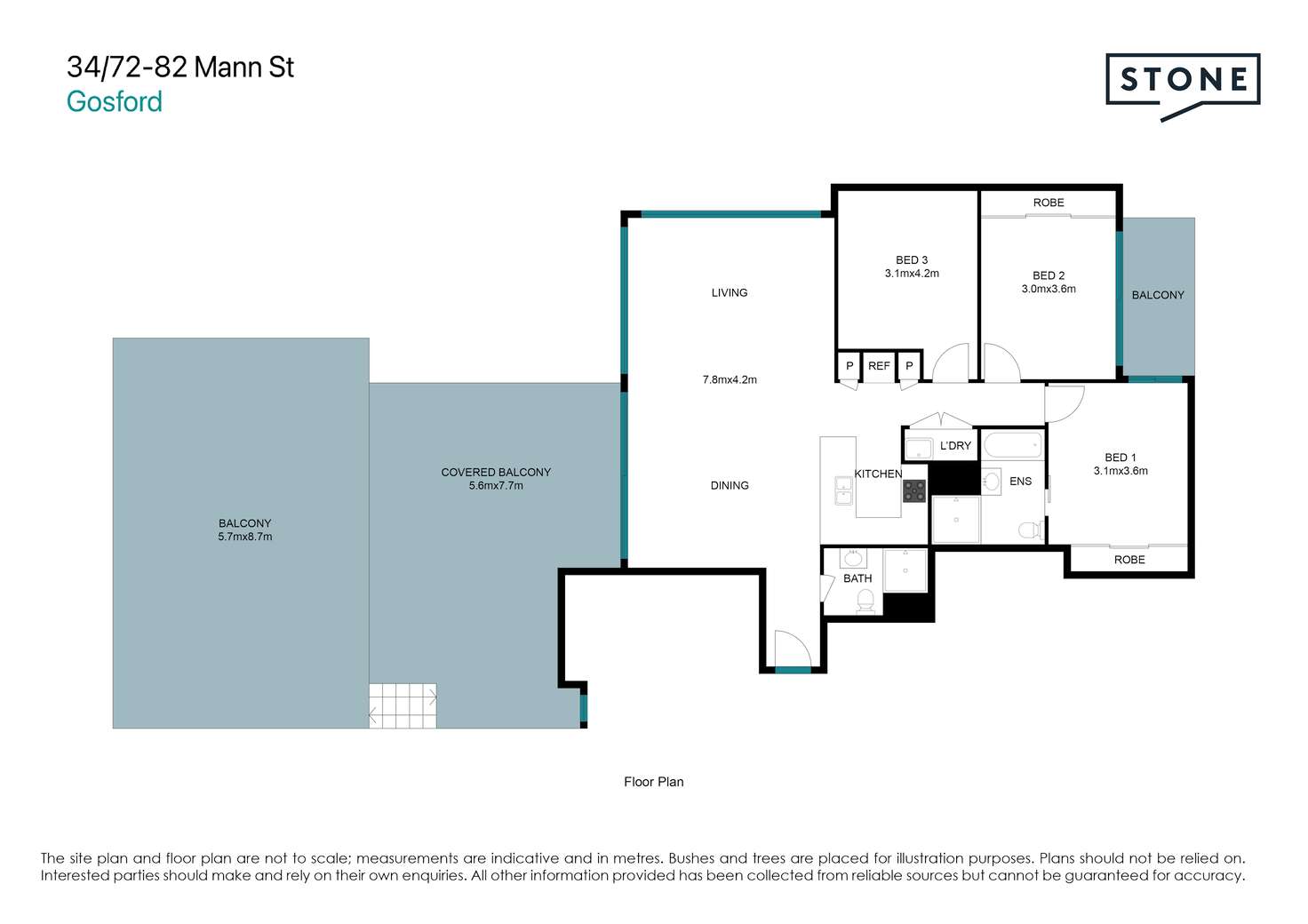 Floorplan of Homely apartment listing, Level 7/34/72-82 Mann Street, Gosford NSW 2250