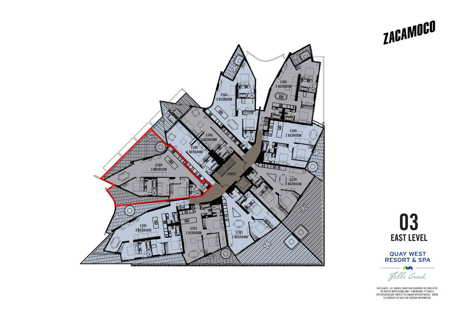 Floorplan of Homely apartment listing, E304/17 Bogong High Plains Road, Falls Creek VIC 3699