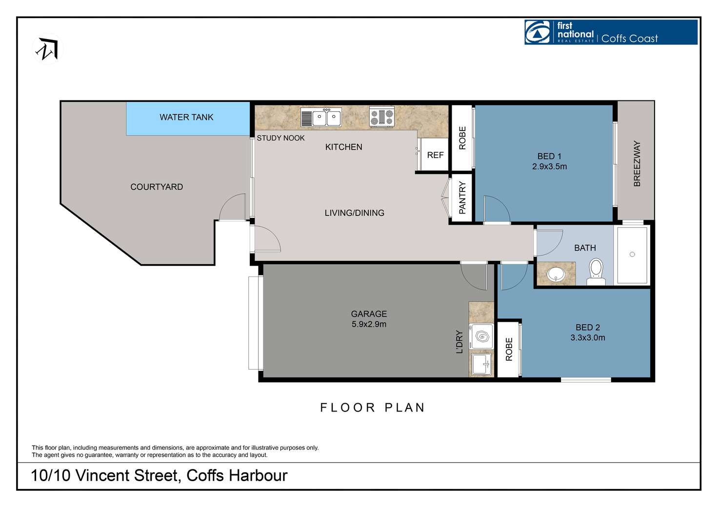 Floorplan of Homely villa listing, 10/10 Vincent Street, Coffs Harbour NSW 2450