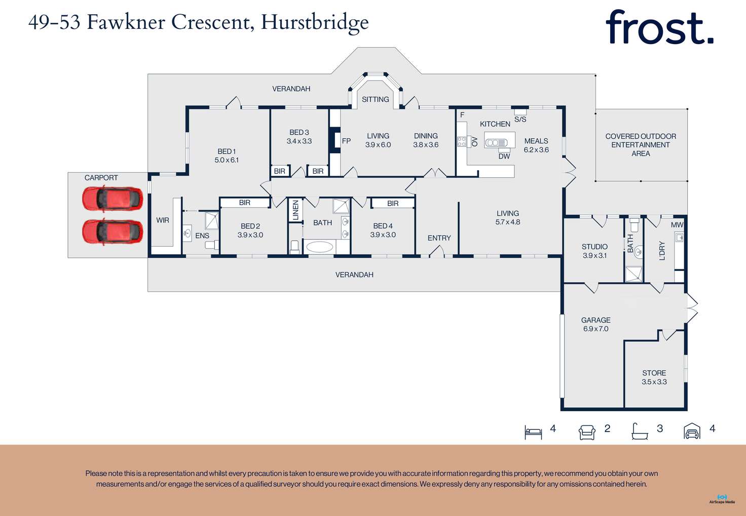 Floorplan of Homely house listing, 49-53 Fawkner Crescent, Hurstbridge VIC 3099