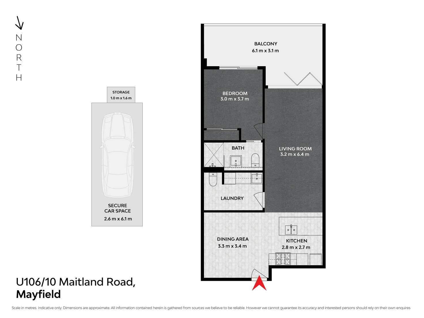 Floorplan of Homely unit listing, 106/10 Maitland Road, Mayfield NSW 2304
