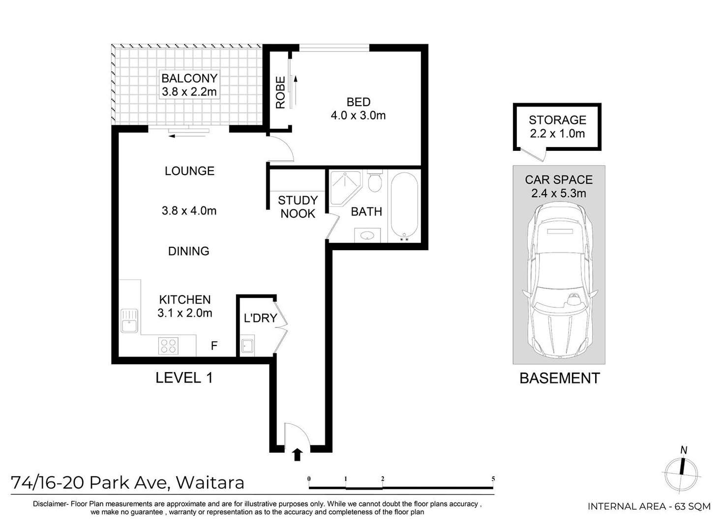 Floorplan of Homely unit listing, 74/16-20 Park Avenue, Waitara NSW 2077