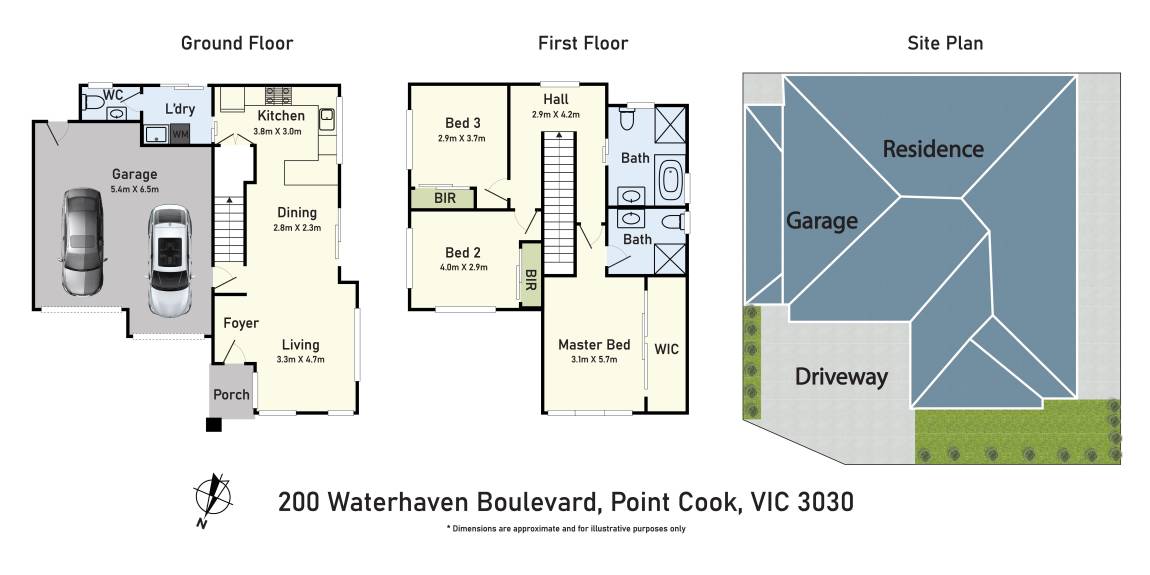 Floorplan of Homely house listing, 200 Waterhaven Boulevard, Point Cook VIC 3030