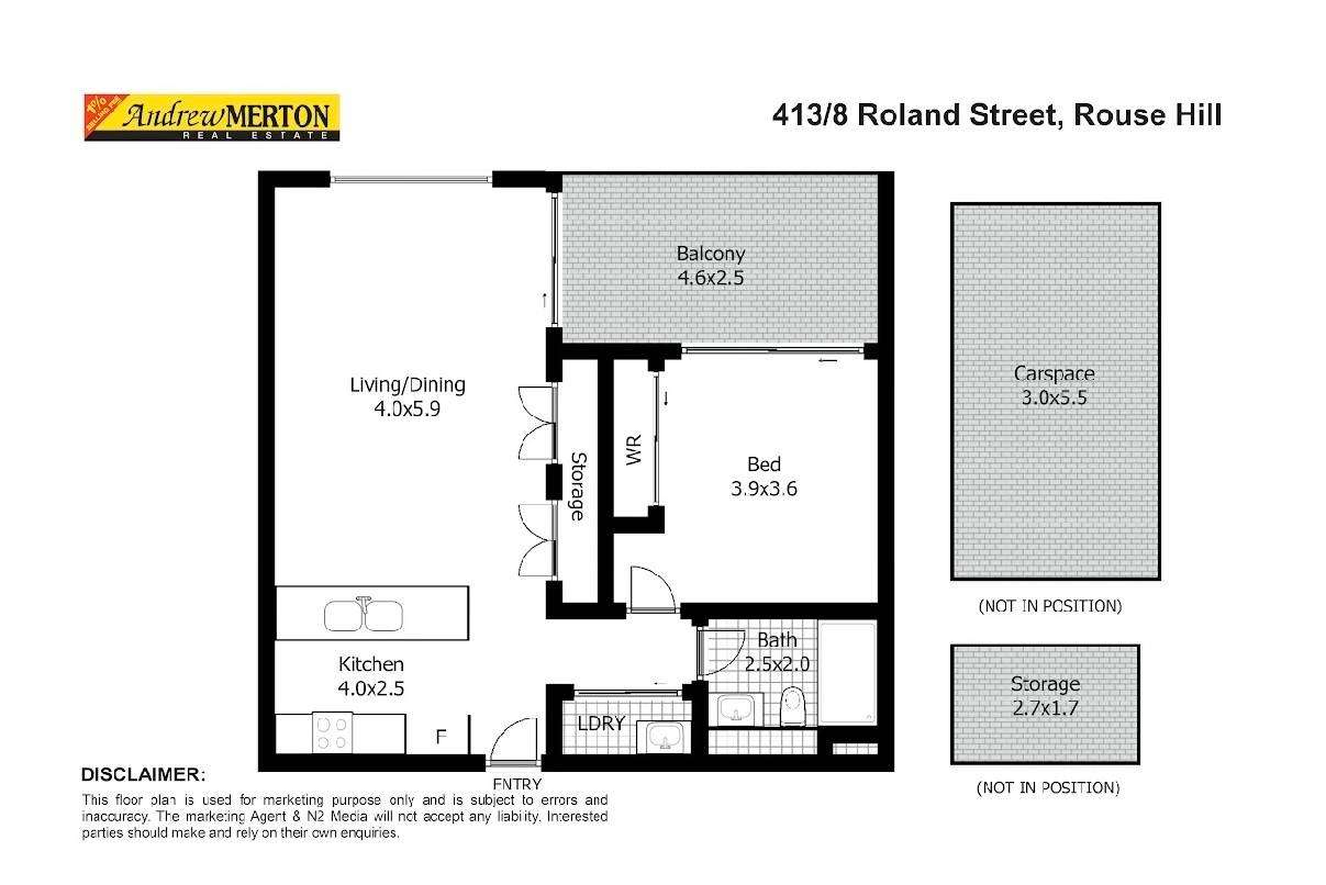 Floorplan of Homely apartment listing, 413/8 Roland Street, Rouse Hill NSW 2155