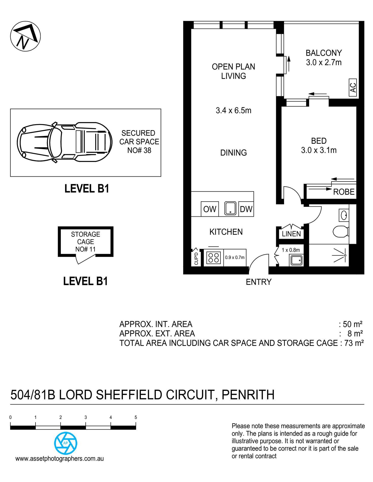 Floorplan of Homely apartment listing, 504/81B Lord Sheffield Circuit, Penrith NSW 2750