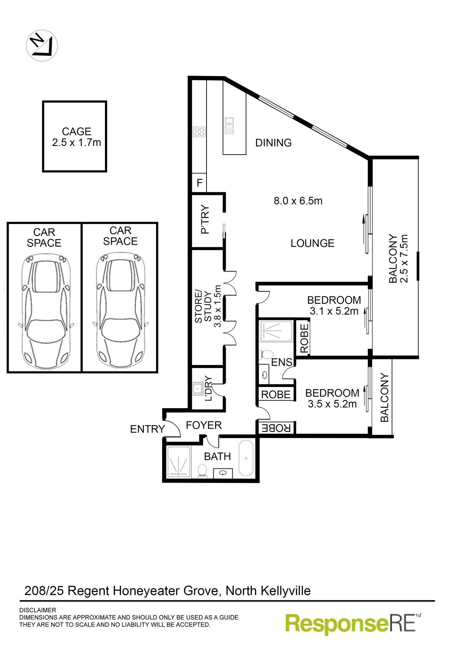 Floorplan of Homely apartment listing, 208/25 Regent Honeyeater Grove, North Kellyville NSW 2155