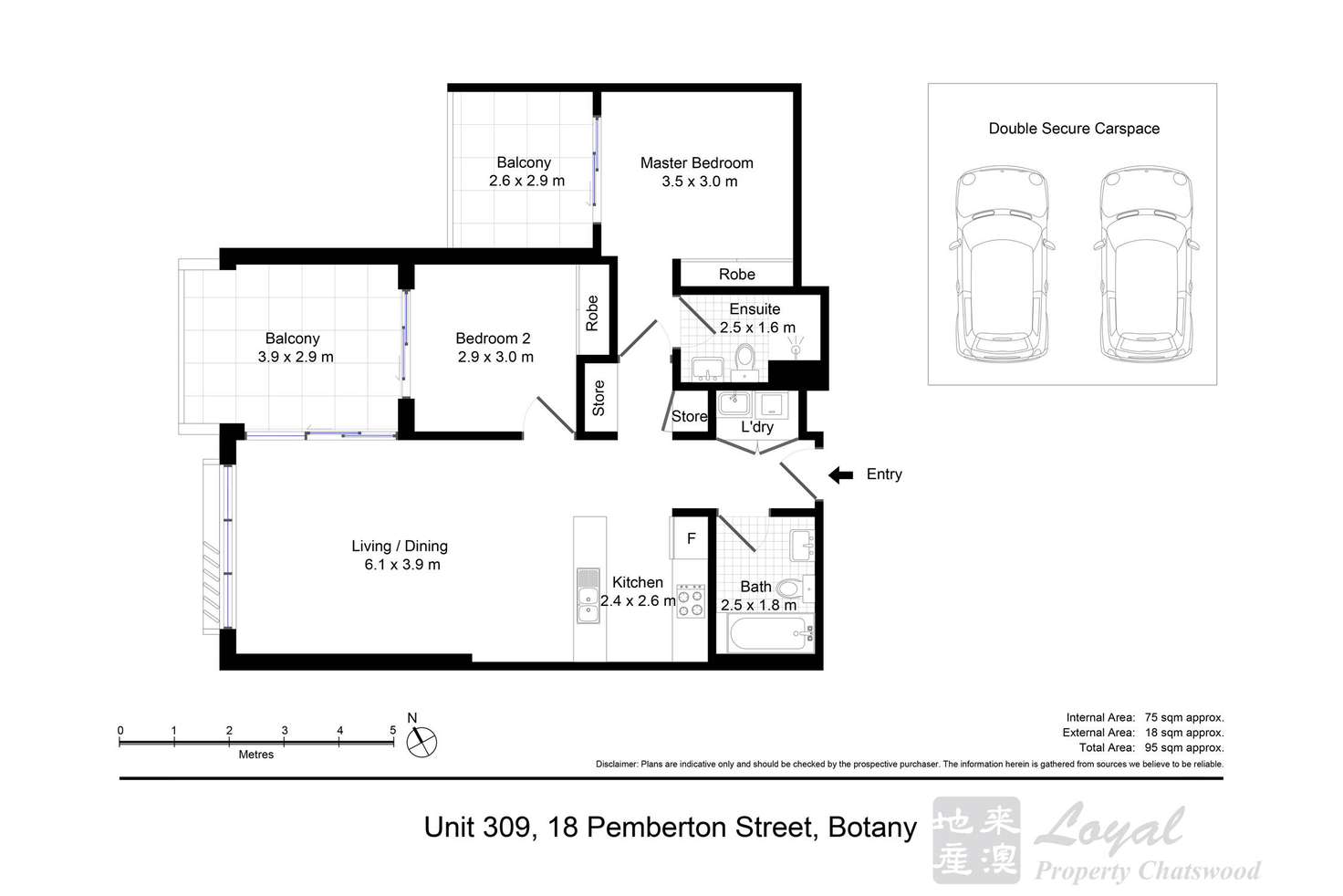 Floorplan of Homely apartment listing, 309/18 Pemberton Street, Botany NSW 2019