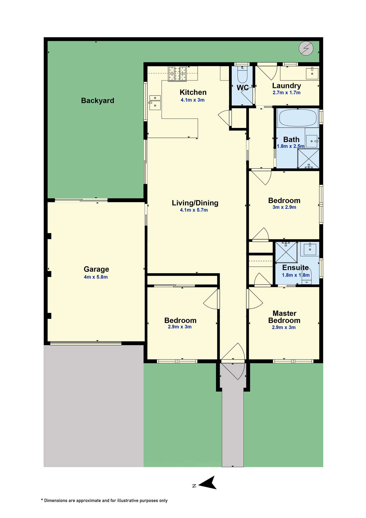 Floorplan of Homely unit listing, 1/44 Perth Avenue, Albion VIC 3020