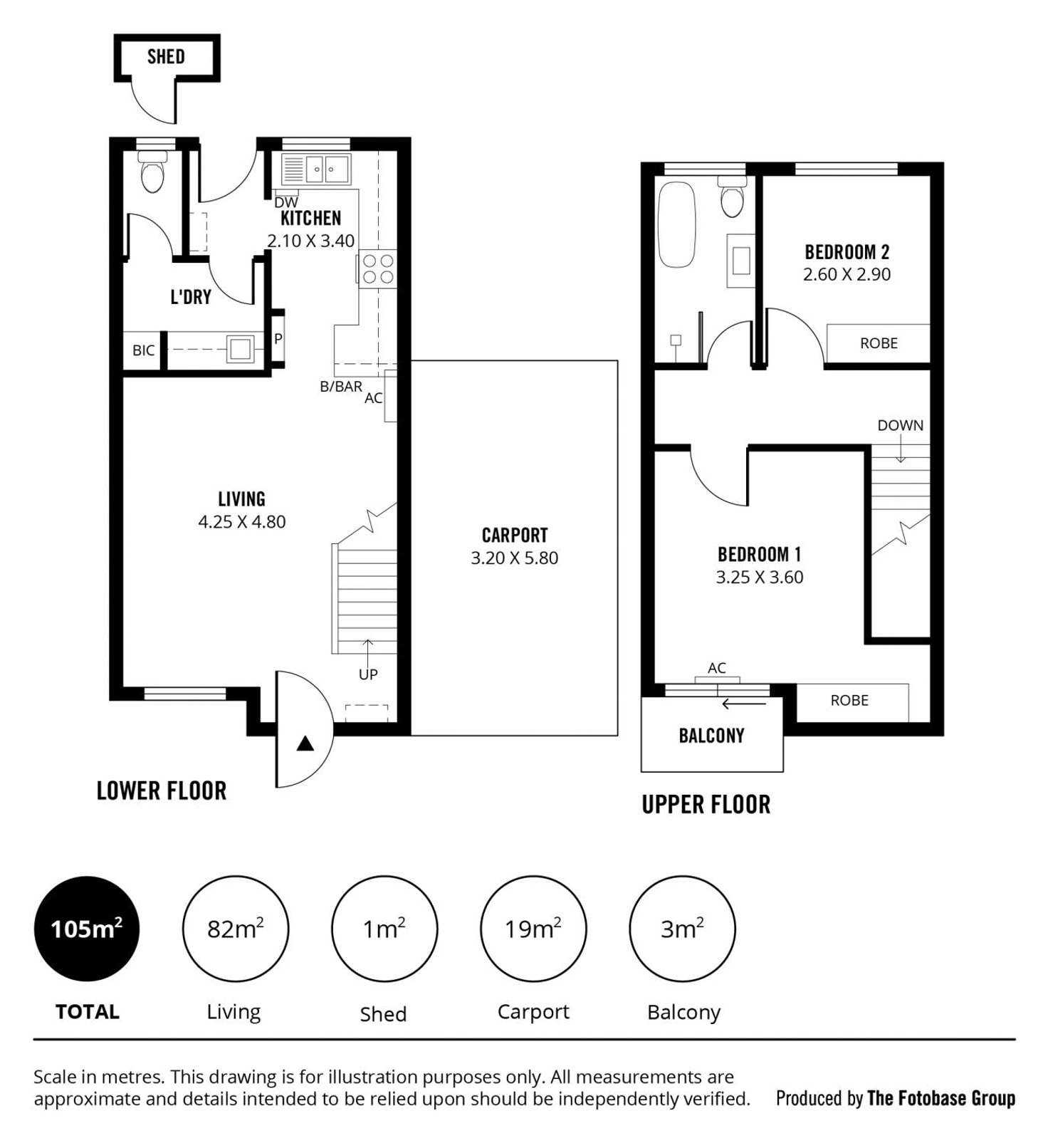 Floorplan of Homely townhouse listing, 2/48 Maud Street, Unley SA 5061