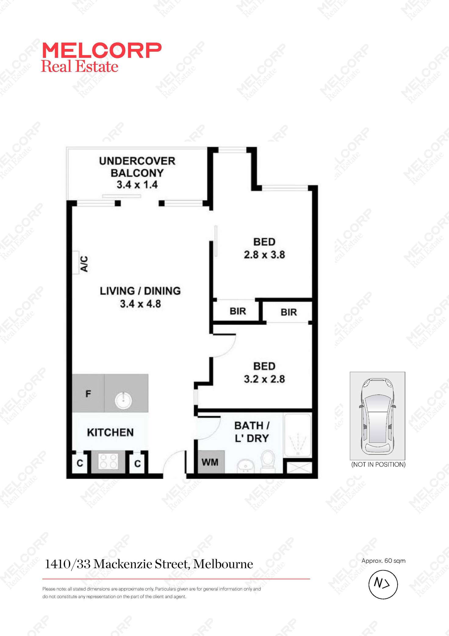 Floorplan of Homely apartment listing, 1410/33 MacKenzie Street, Melbourne VIC 3000