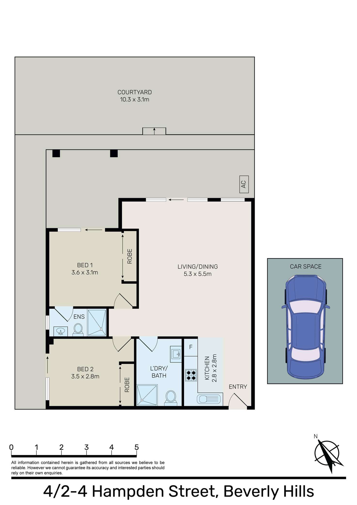 Floorplan of Homely apartment listing, 4/2-4 Hampden Street, Beverly Hills NSW 2209