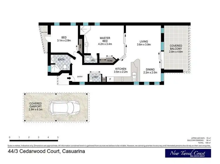 Floorplan of Homely villa listing, 44/3 Cedarwood Court, Casuarina NSW 2487