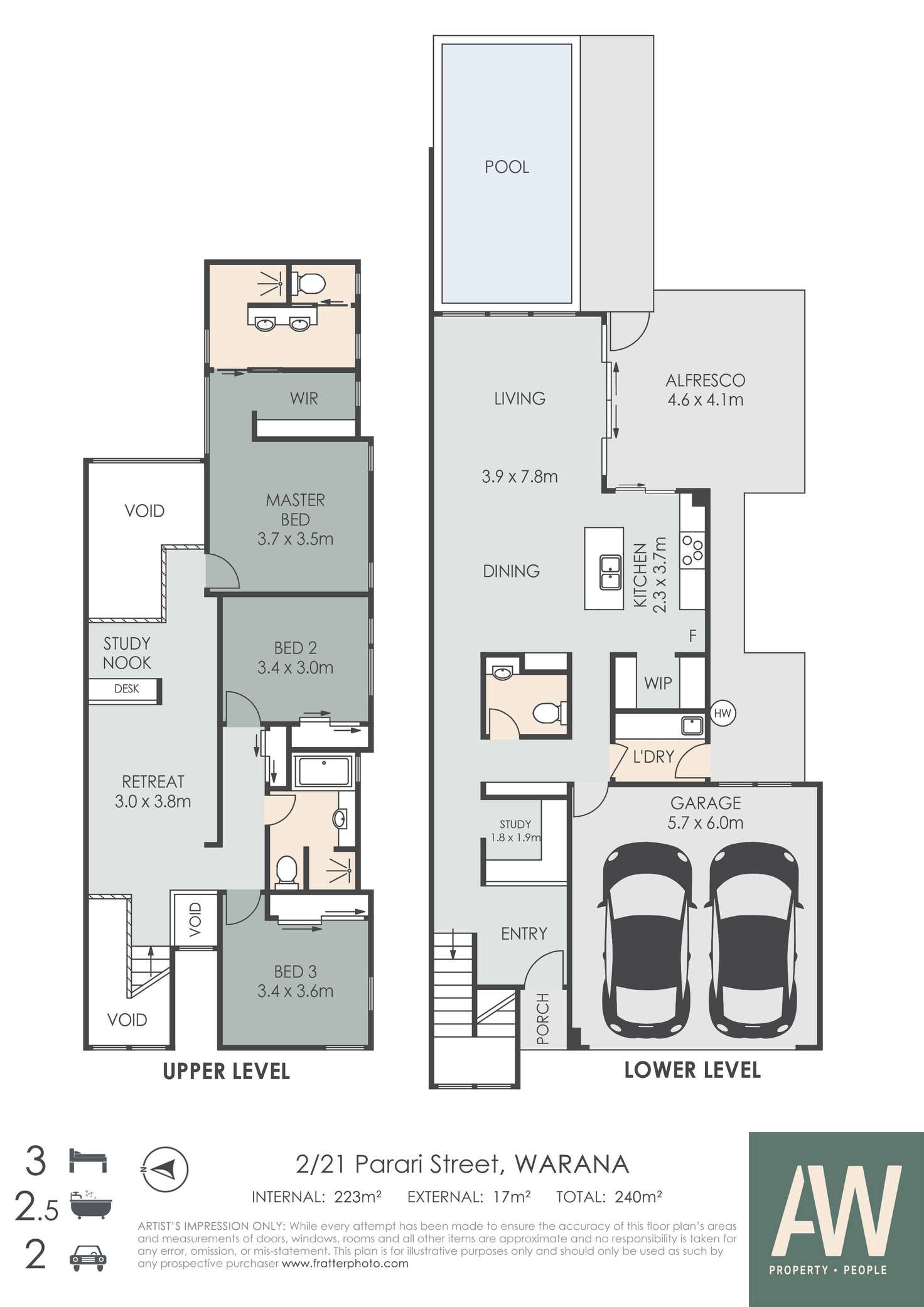 Floorplan of Homely semiDetached listing, 2/21 Parari Street, Warana QLD 4575