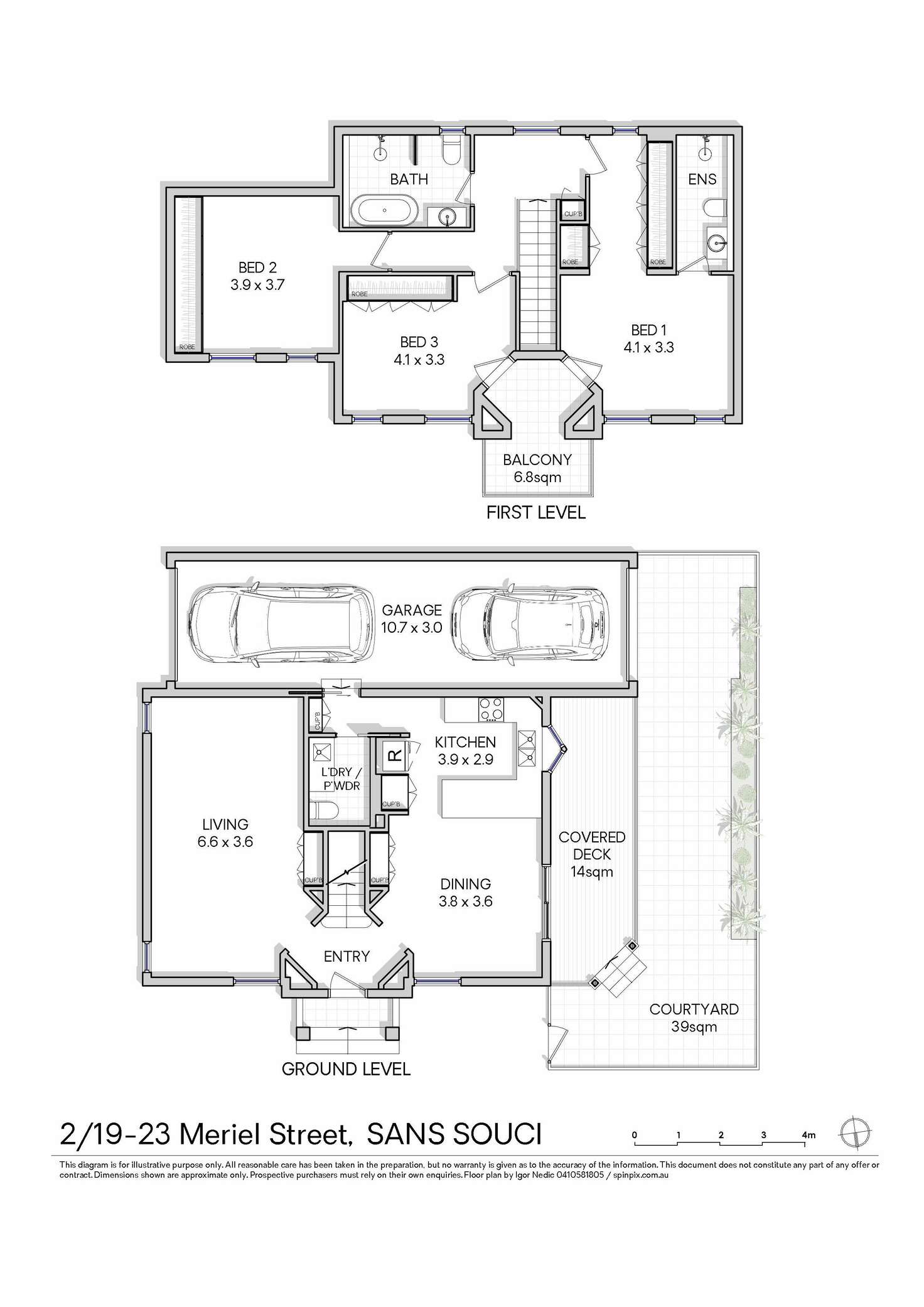 Floorplan of Homely townhouse listing, 2/19-23 Meriel Street, Sans Souci NSW 2219