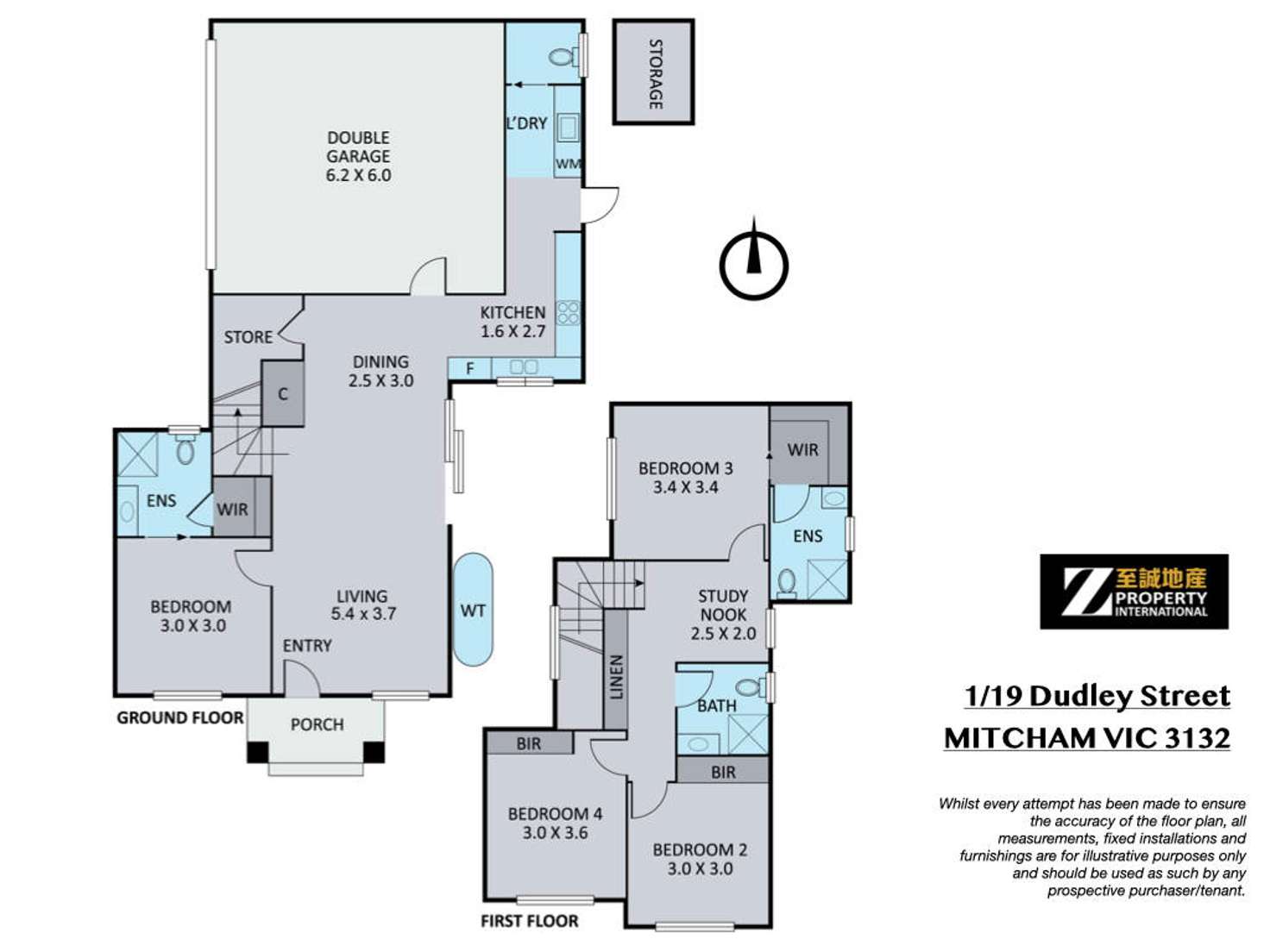 Floorplan of Homely townhouse listing, 1/19 Dudley Street, Mitcham VIC 3132