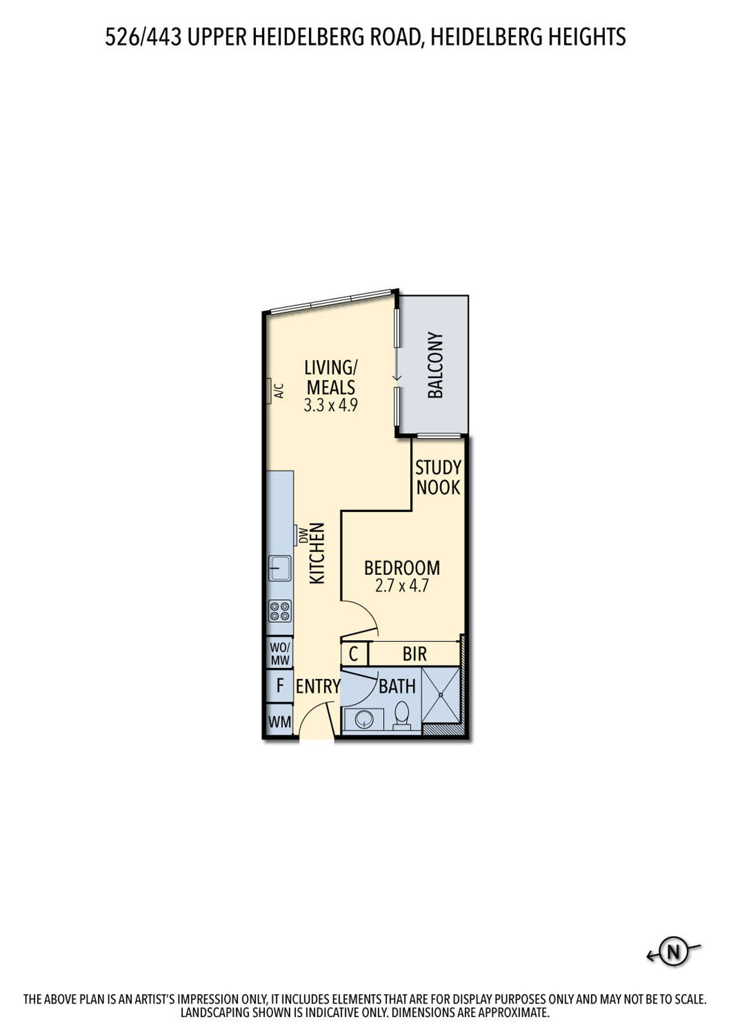 Floorplan of Homely apartment listing, 526/443 Upper Heidelberg Road, Ivanhoe VIC 3079