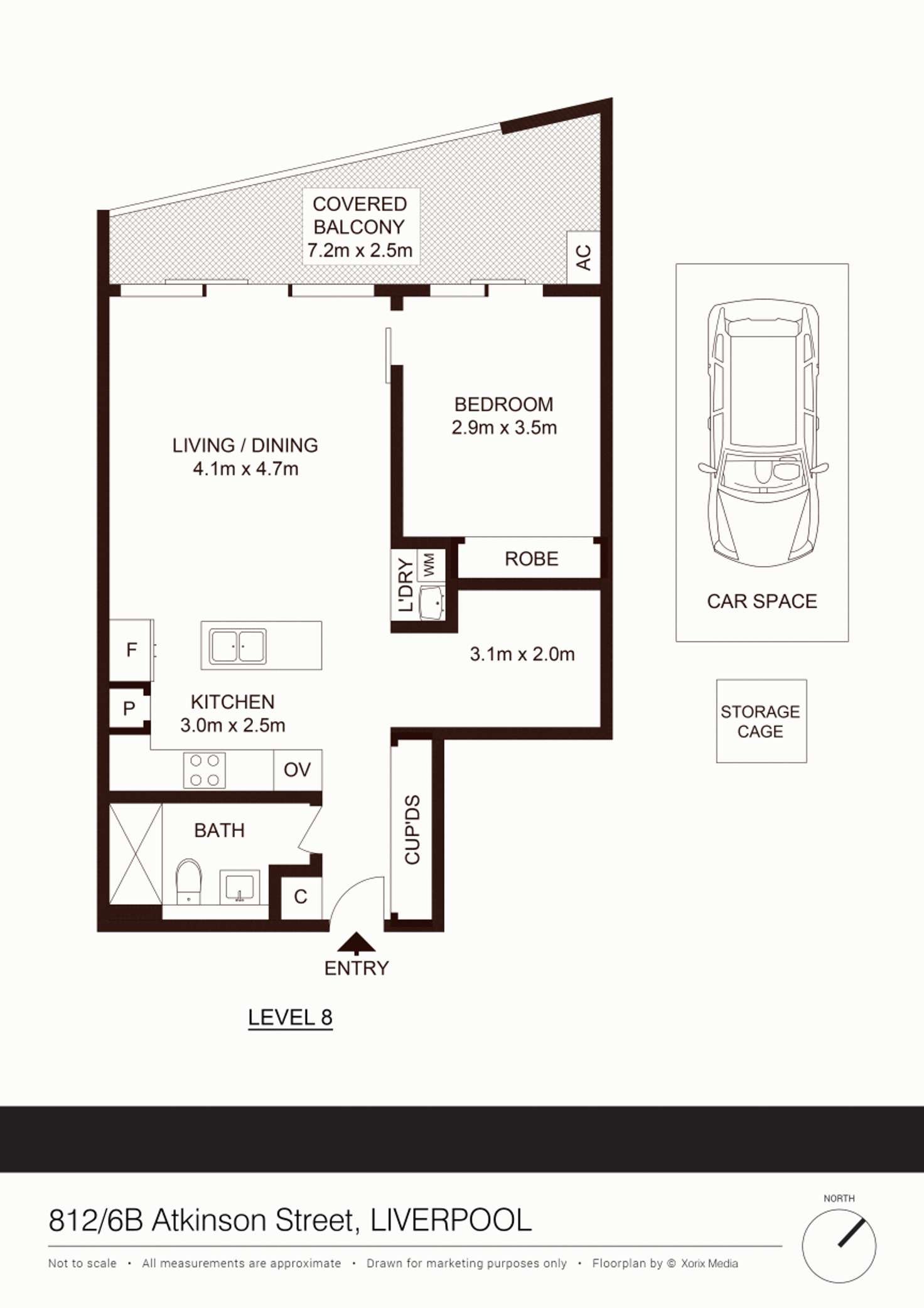 Floorplan of Homely apartment listing, 812/6B Atkinson Street, Liverpool NSW 2170